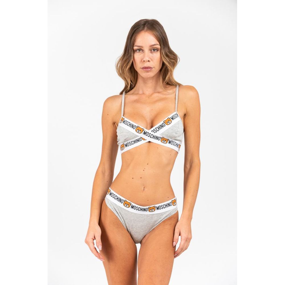 Moschino Gray Cotton Bra