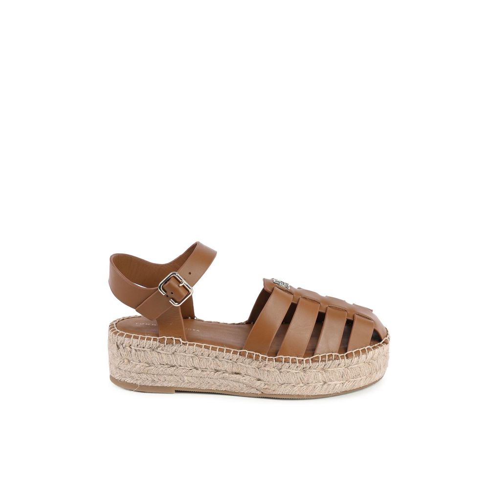 Tommy Hilfiger Brown Leather Platform Sandals