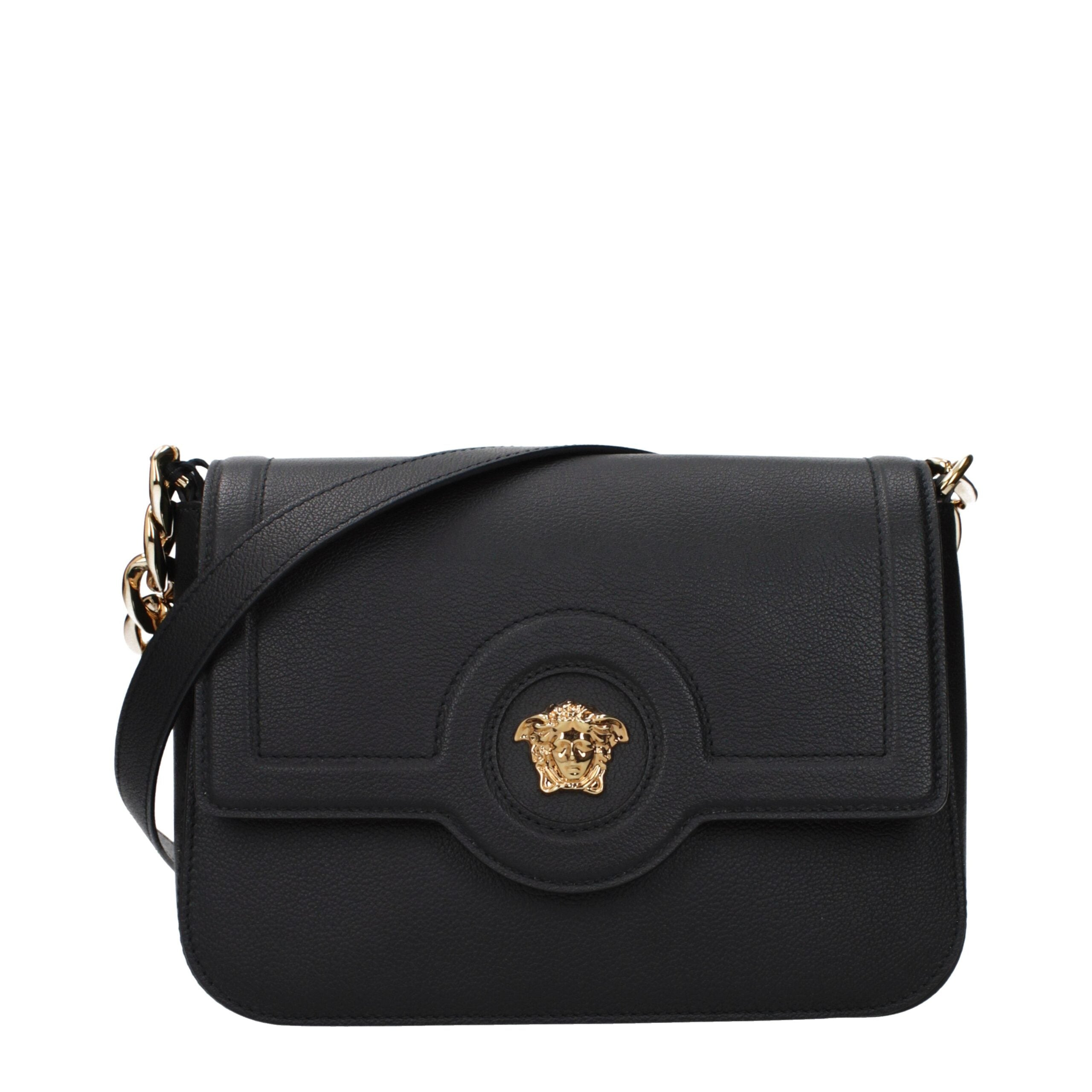 Versace Black Leather Crossbody Bag