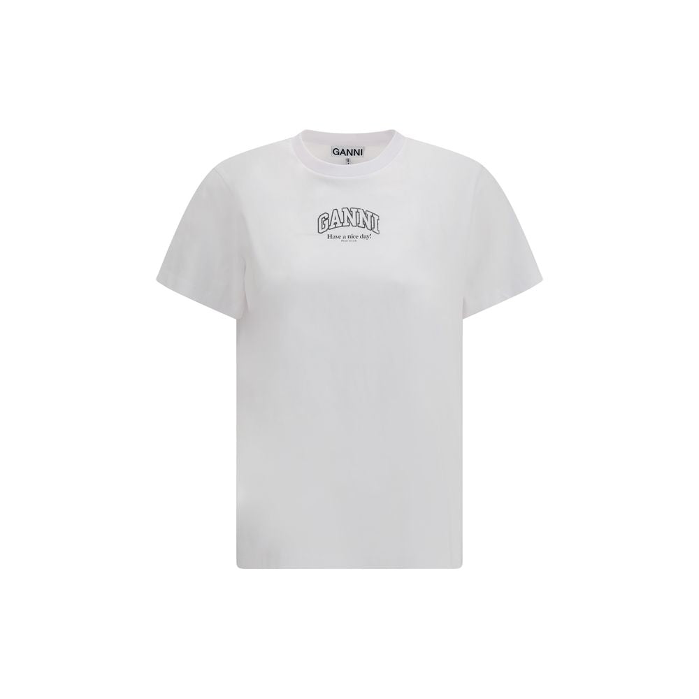 Ganni White Cotton T-Shirt