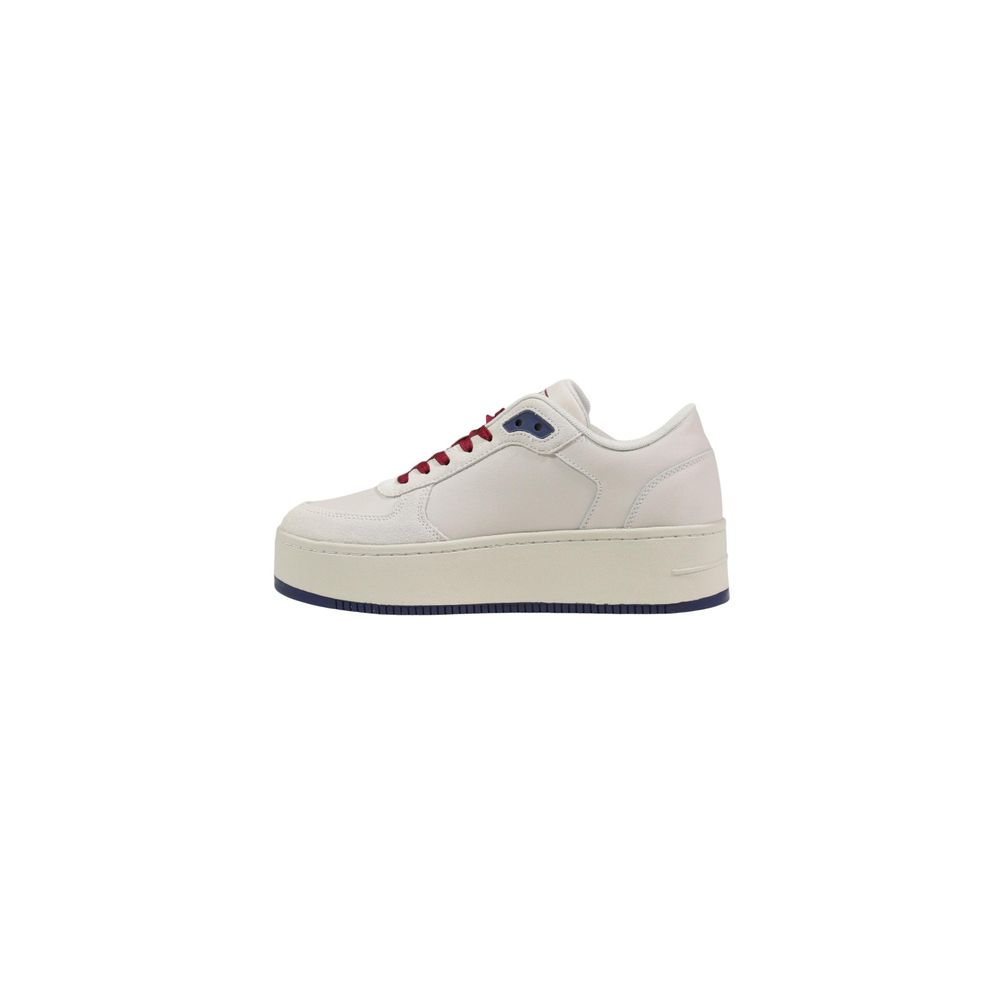 Tommy Hilfiger Jeans Beige Leather Platform Sneakers