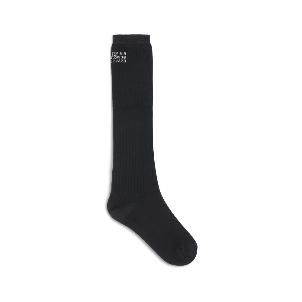 MM6 Black Viscose Socks