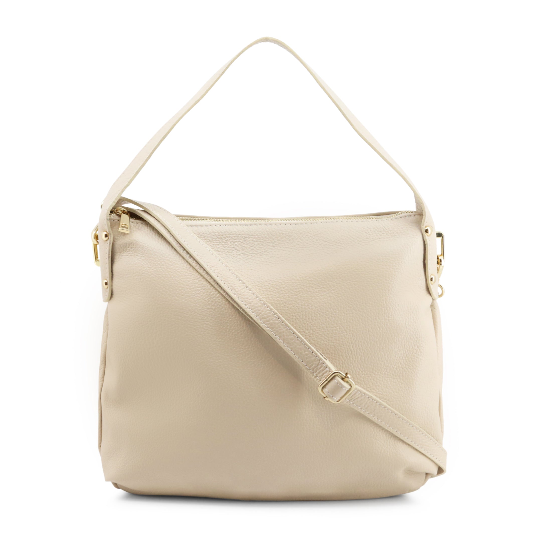 Made in Italy White Leather Shoulder Bag