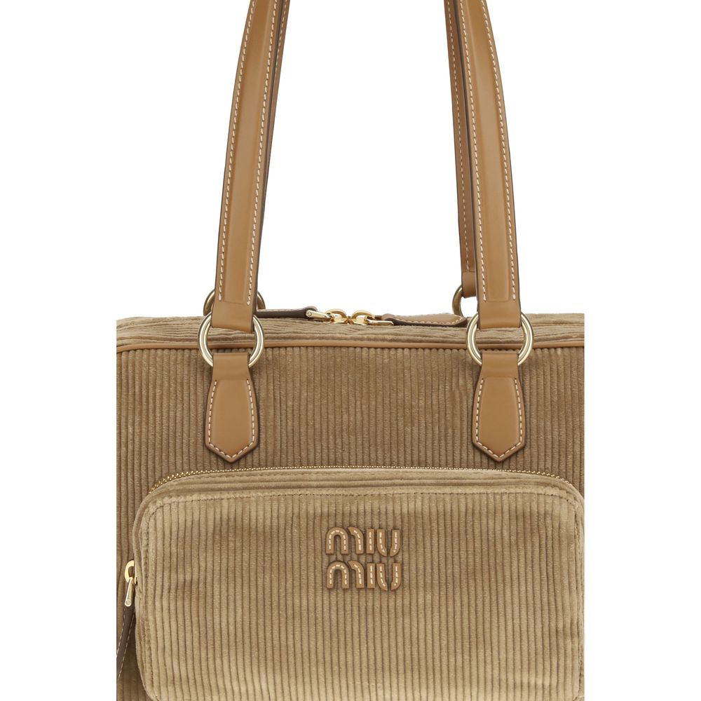 Miu Miu Beige Cotton Shoulder Bag