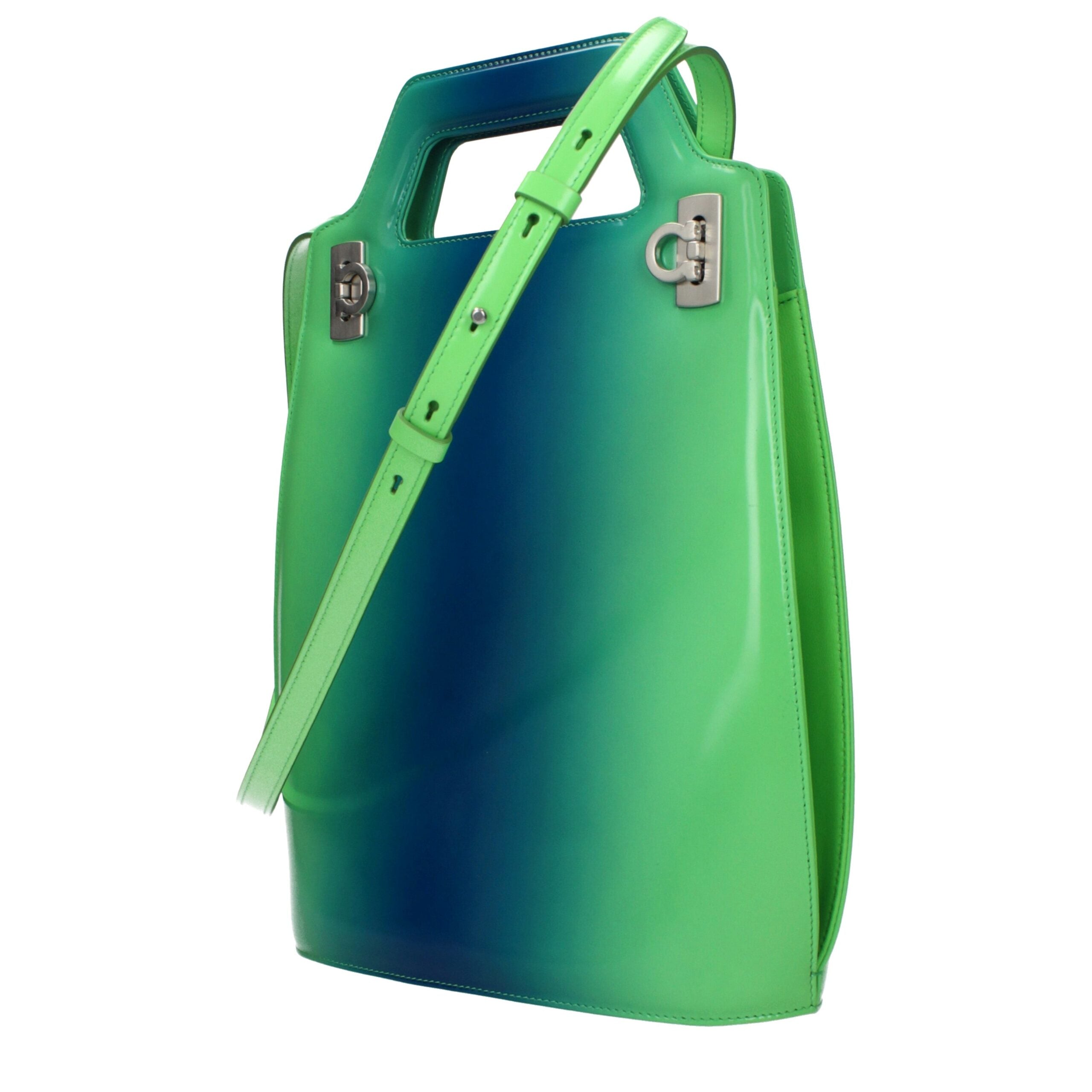 Salvatore Ferragamo Green Leather Handbag