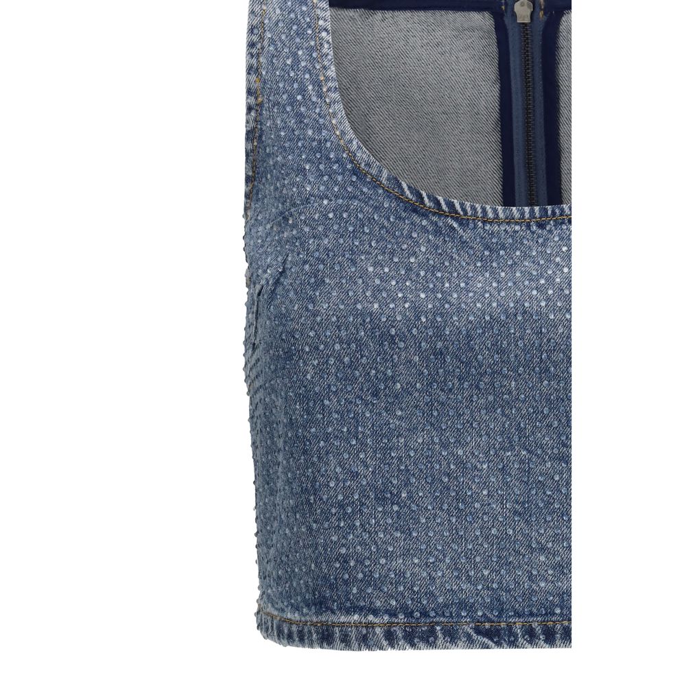 Self-Portrait Blue Cotton Top