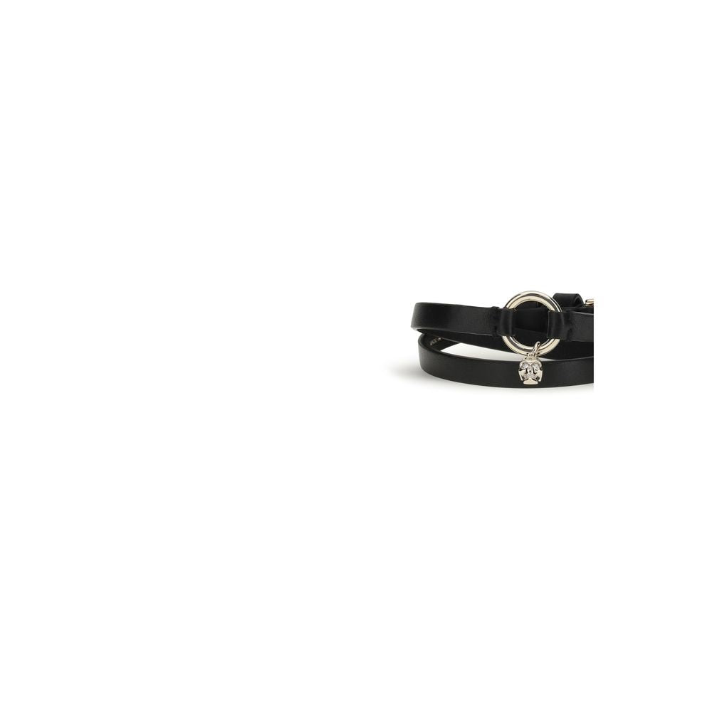 Alexander McQueen Black Calf Leather Bos Taurus Bracelet