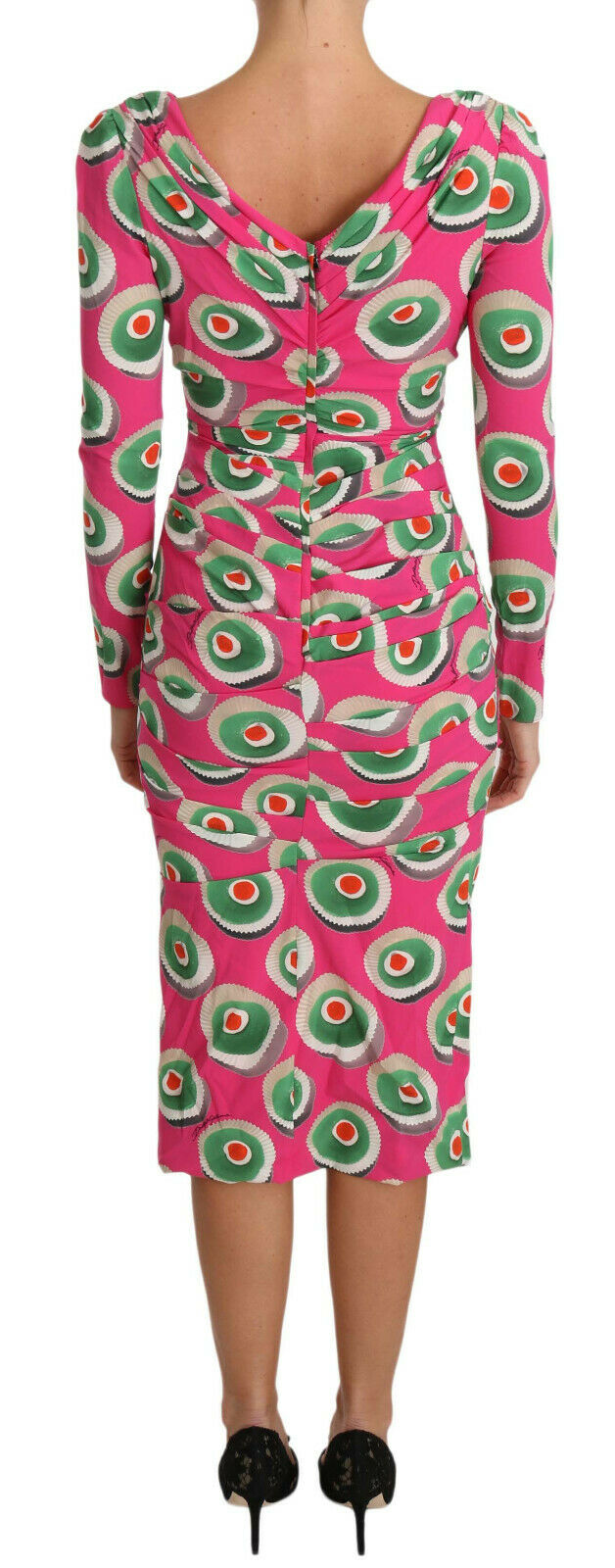 Dolce & Gabbana Pink Silk Cup Cake Sheath Stretch Dress