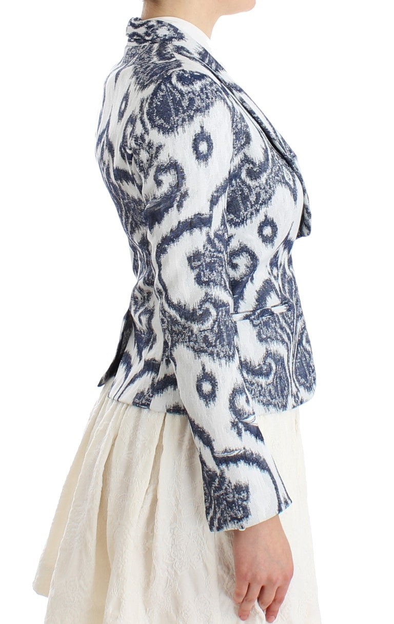 Christian Pellizzari Blue White Blazer Suit Jacket