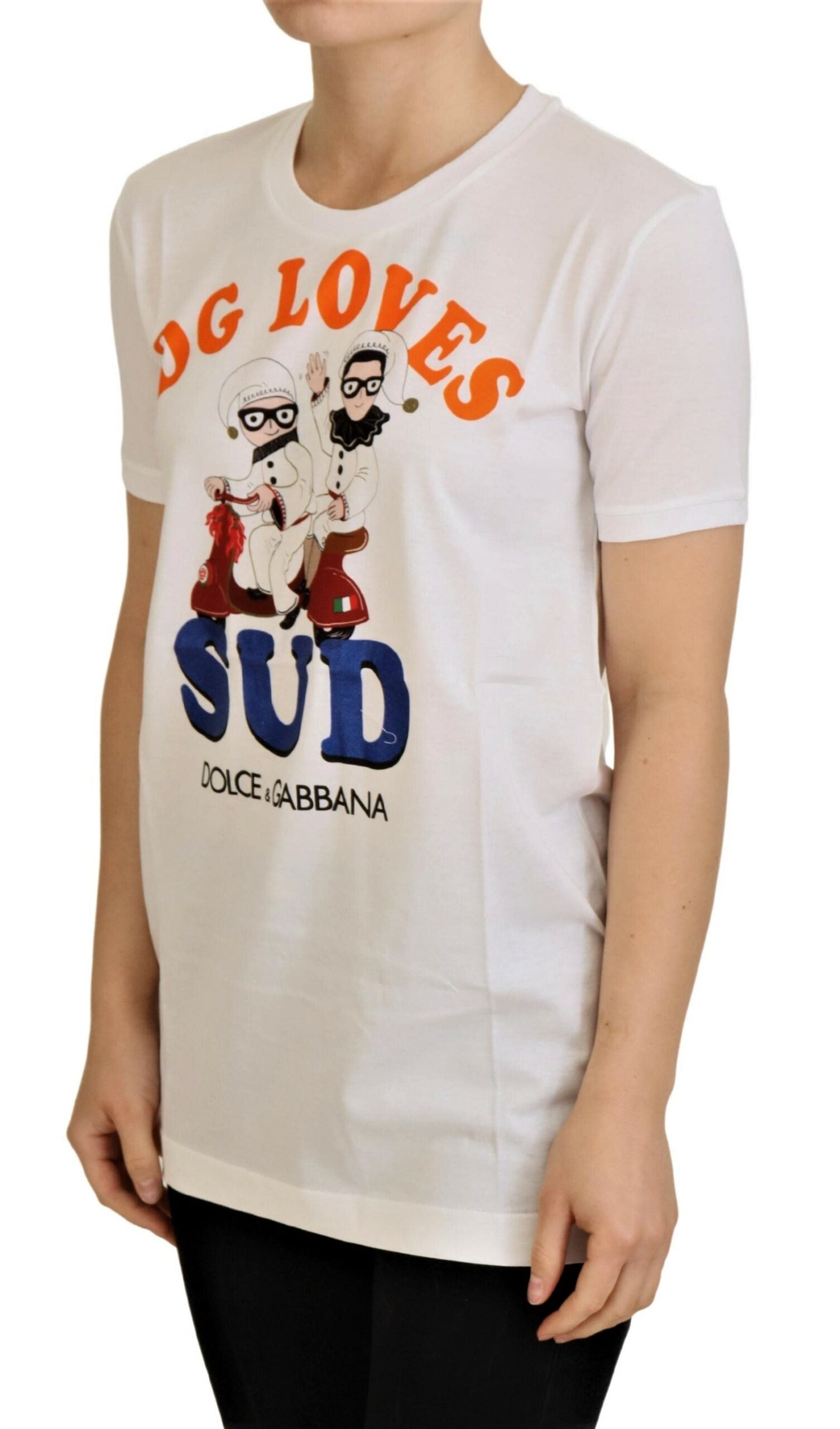Dolce & Gabbana White Cotton DG Loves SUD T-shirt