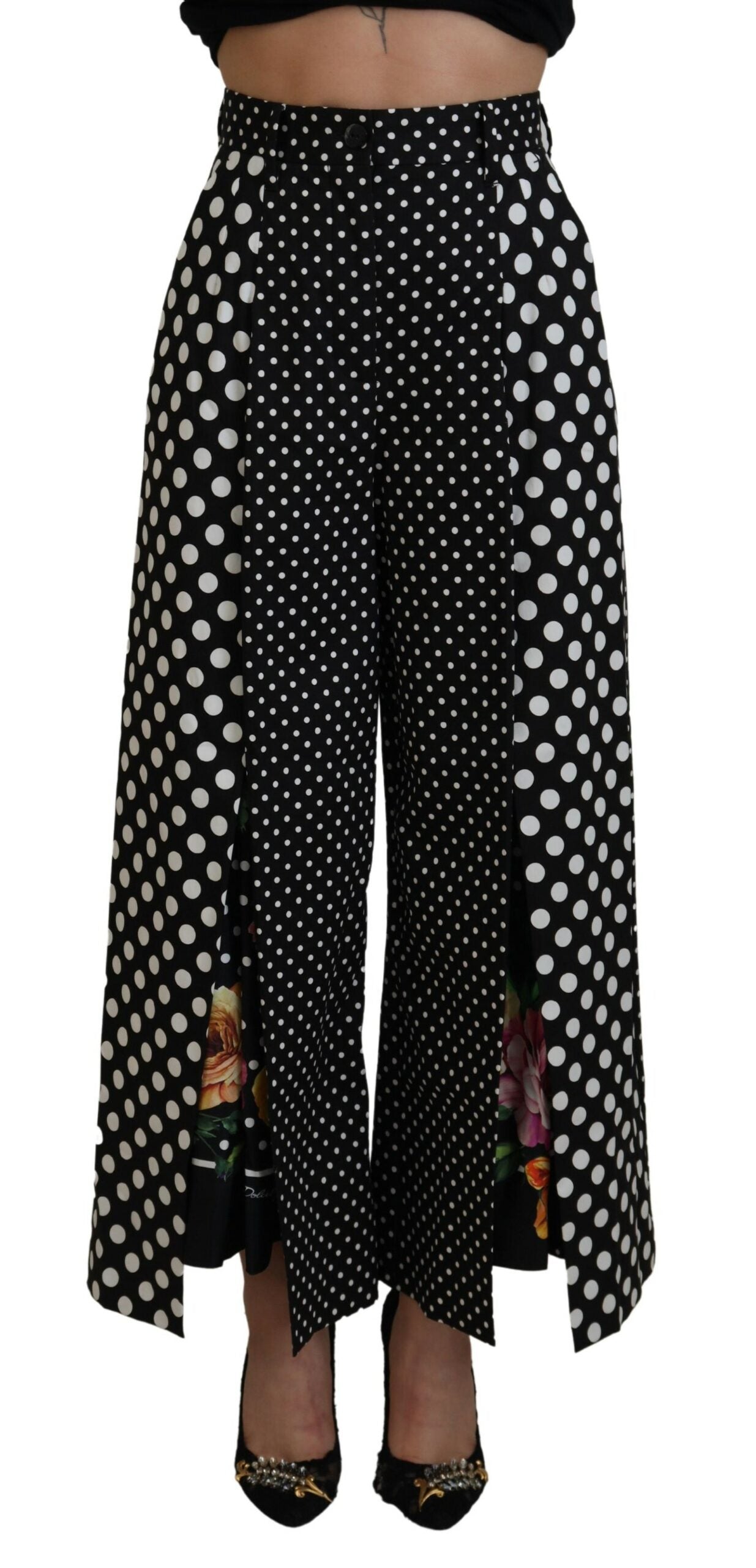 Dolce & Gabbana Multicolor Polka Dots High Waist Pants