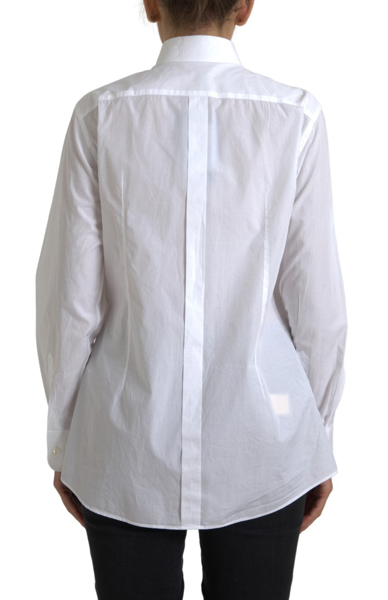 Dolce & Gabbana Cotton Collared Long Sleeves Shirt White