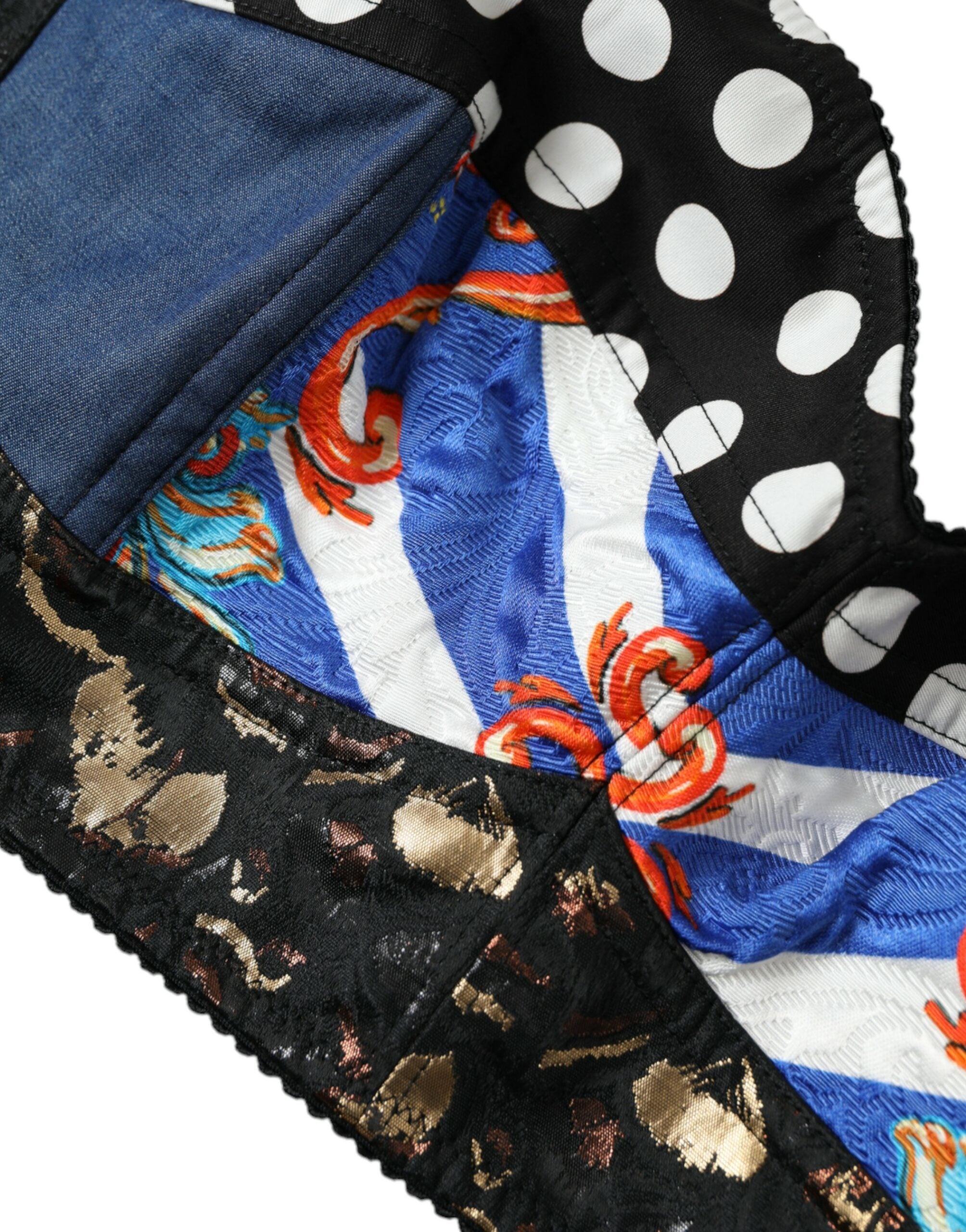 Dolce & Gabbana Multicolor Floral Patchwork Bustier Crop Top