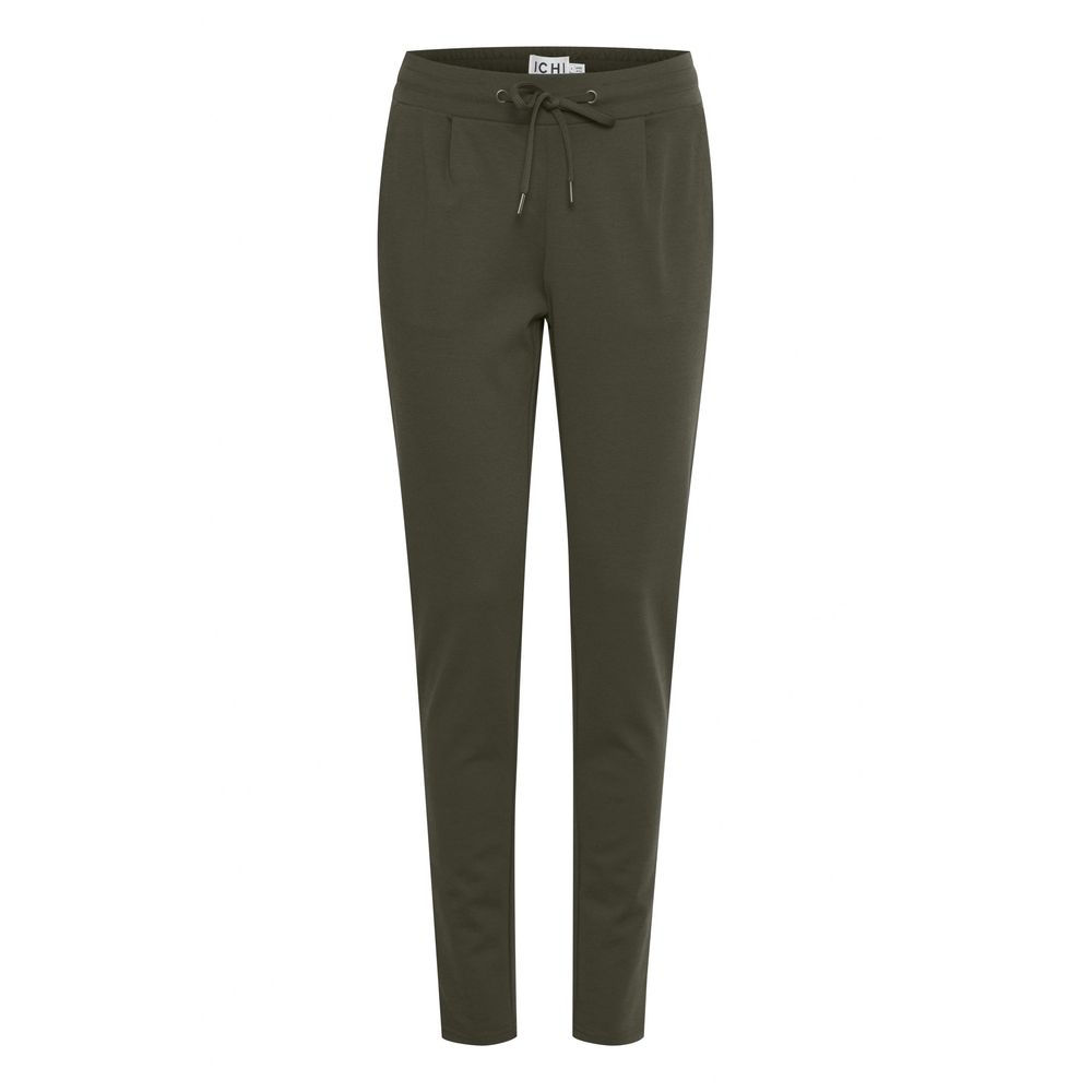 ICHI Green Polyester Casual Pants