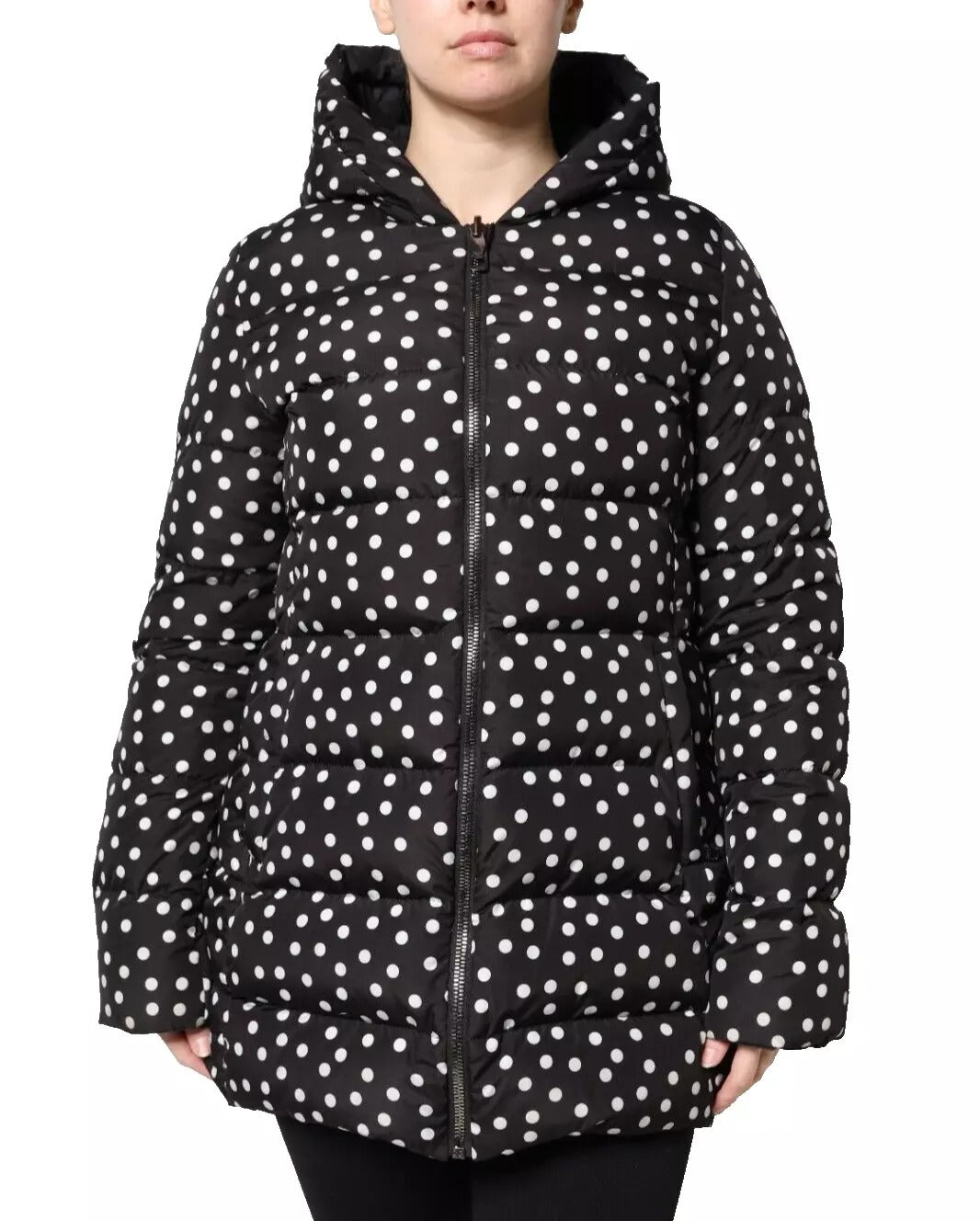 Dolce & Gabbana Black Polyester Hooded Reversible Jacket