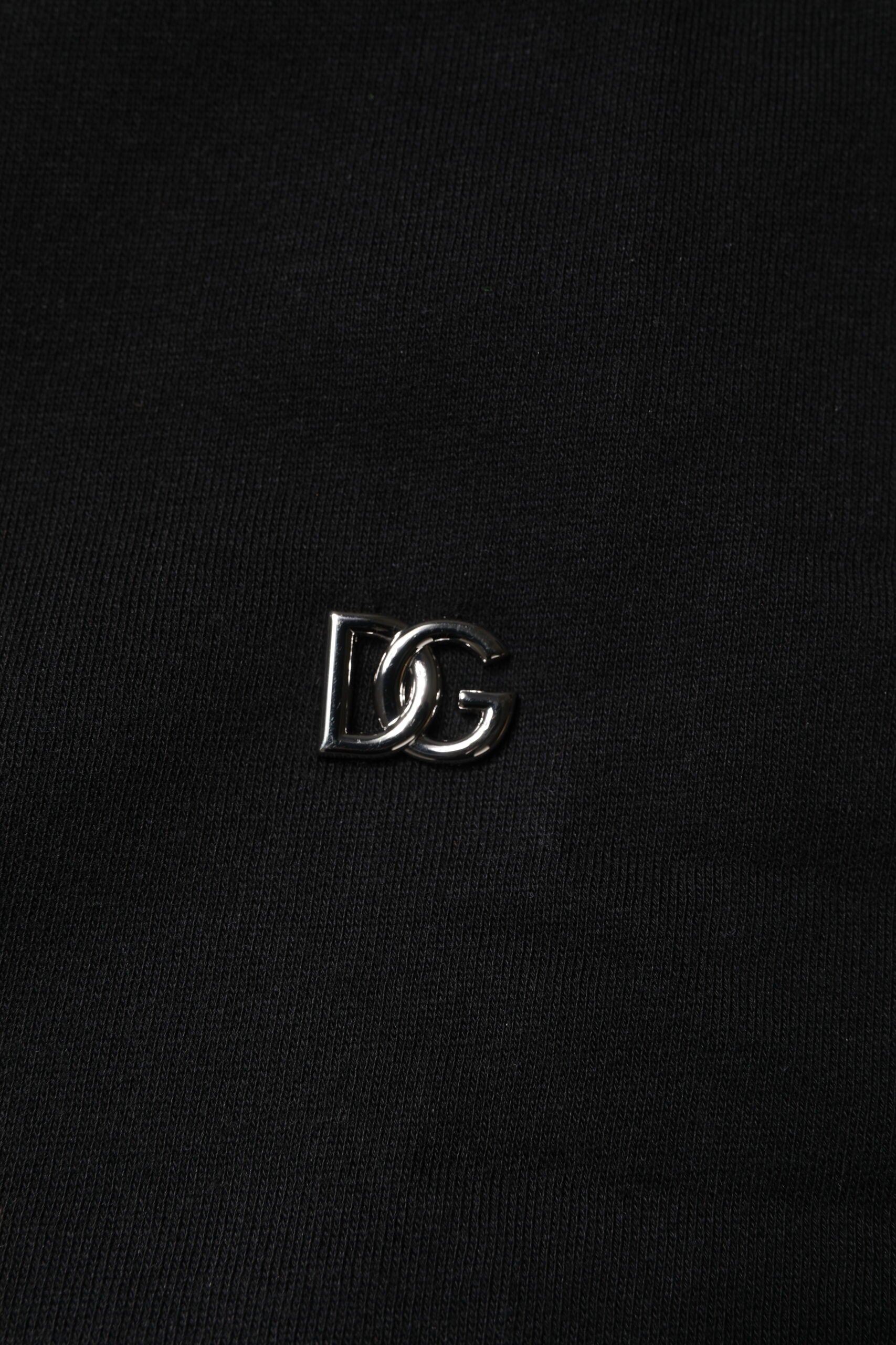 Dolce & Gabbana Black Cotton Crew Neck Sweatshirt Sweater