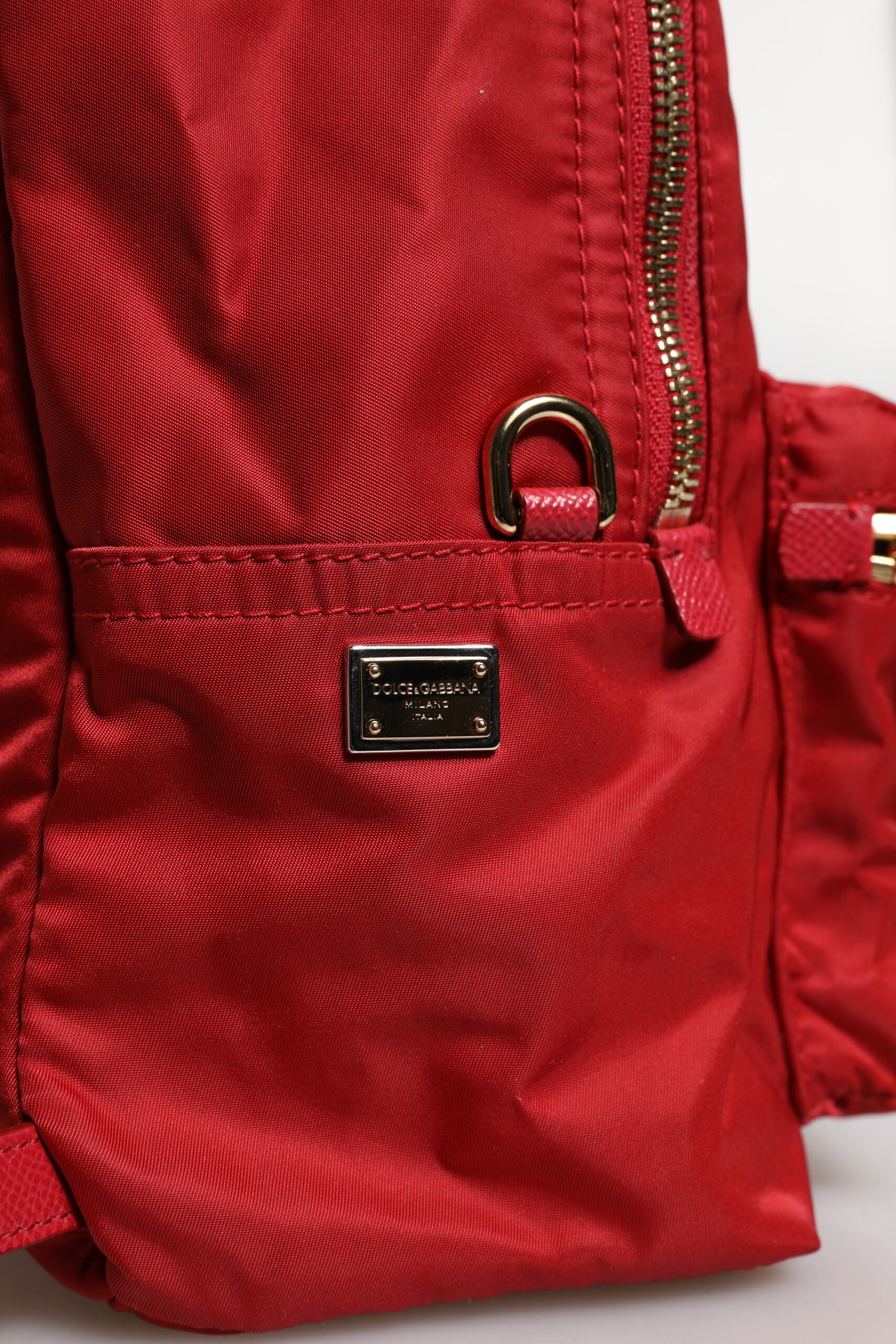 Dolce & Gabbana Red #DGFAMILY VULCANO Embellishment Backpack Bag