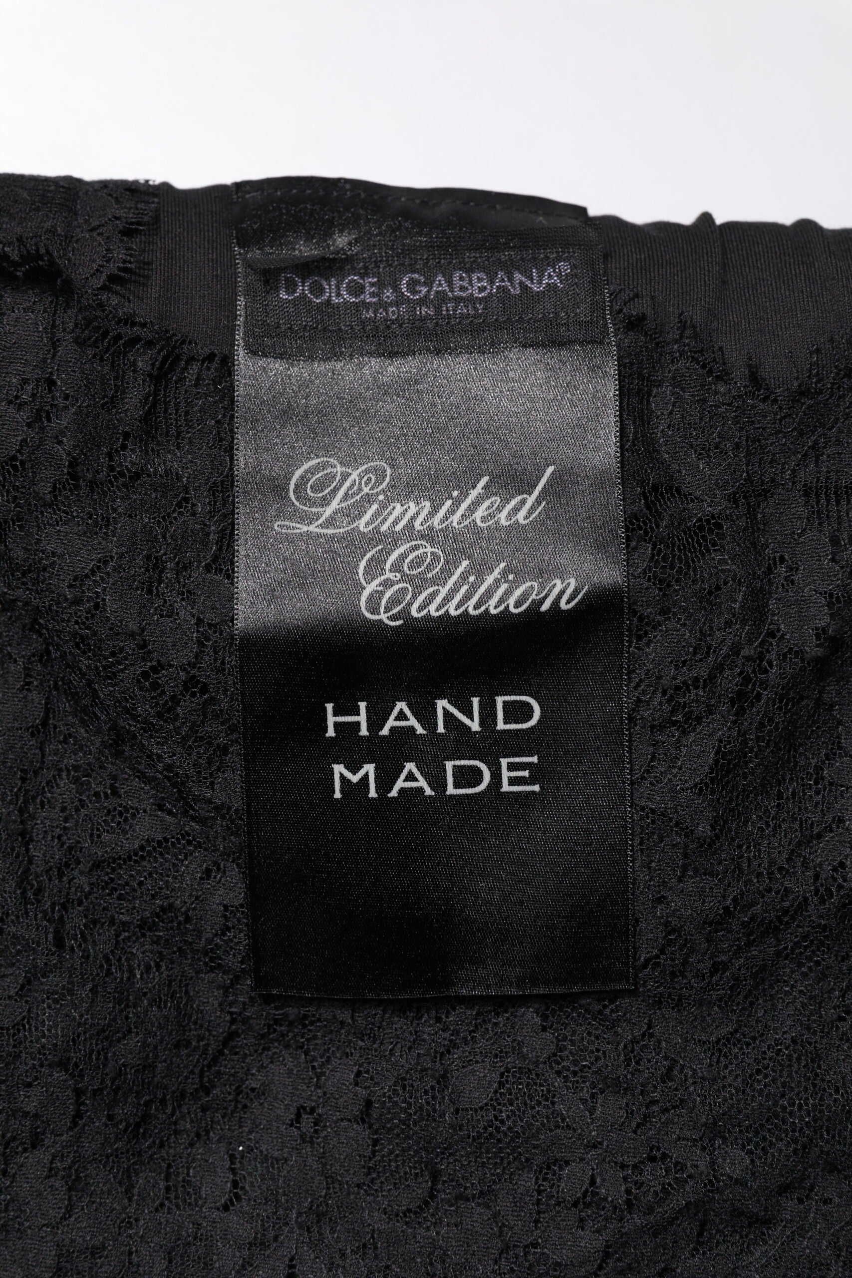 Dolce & Gabbana Black Lace Sheer Sacred Heart Crew Neck Top