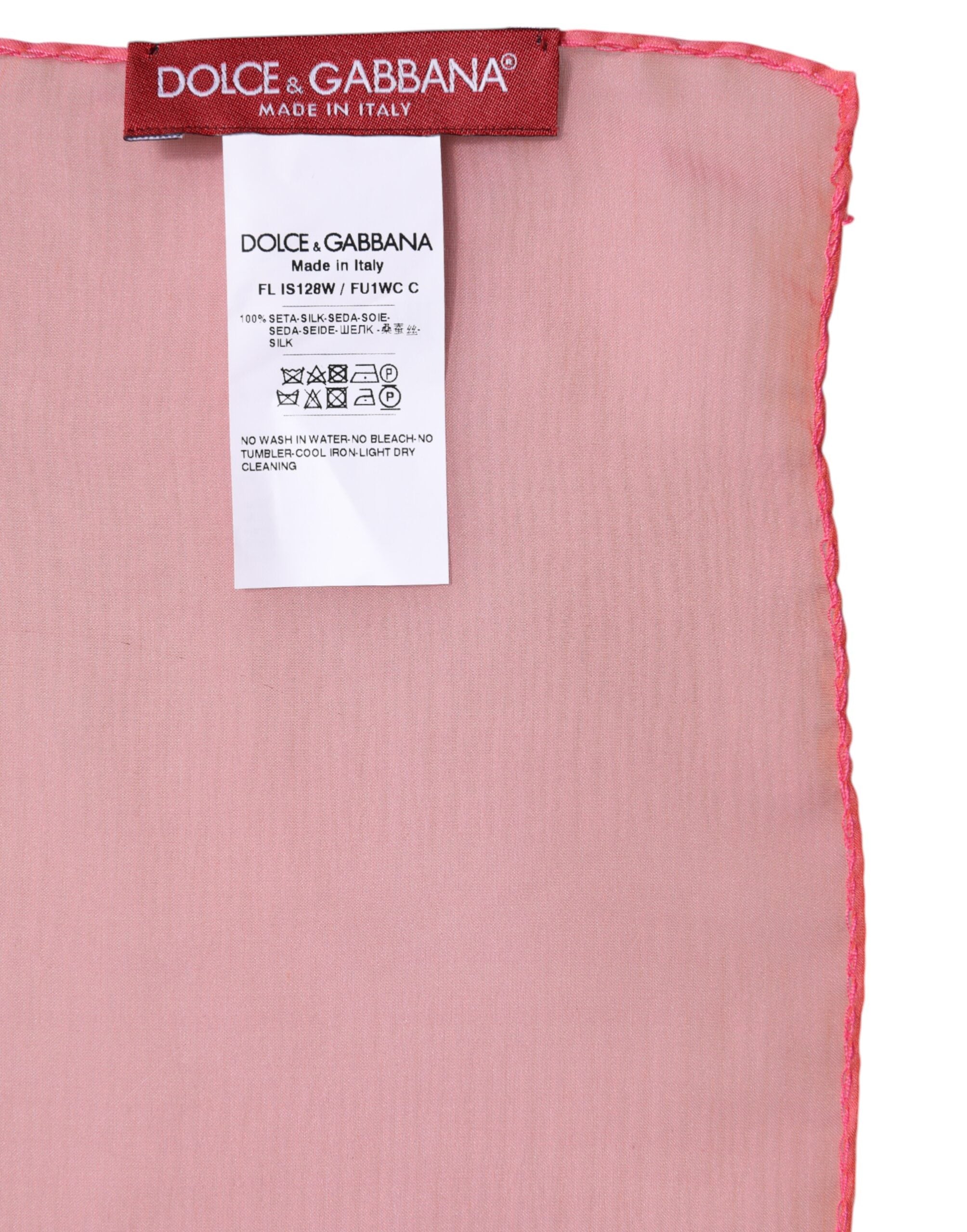 Dolce & Gabbana Pink Silk Rectangle Women Wrap Shawl Scarf
