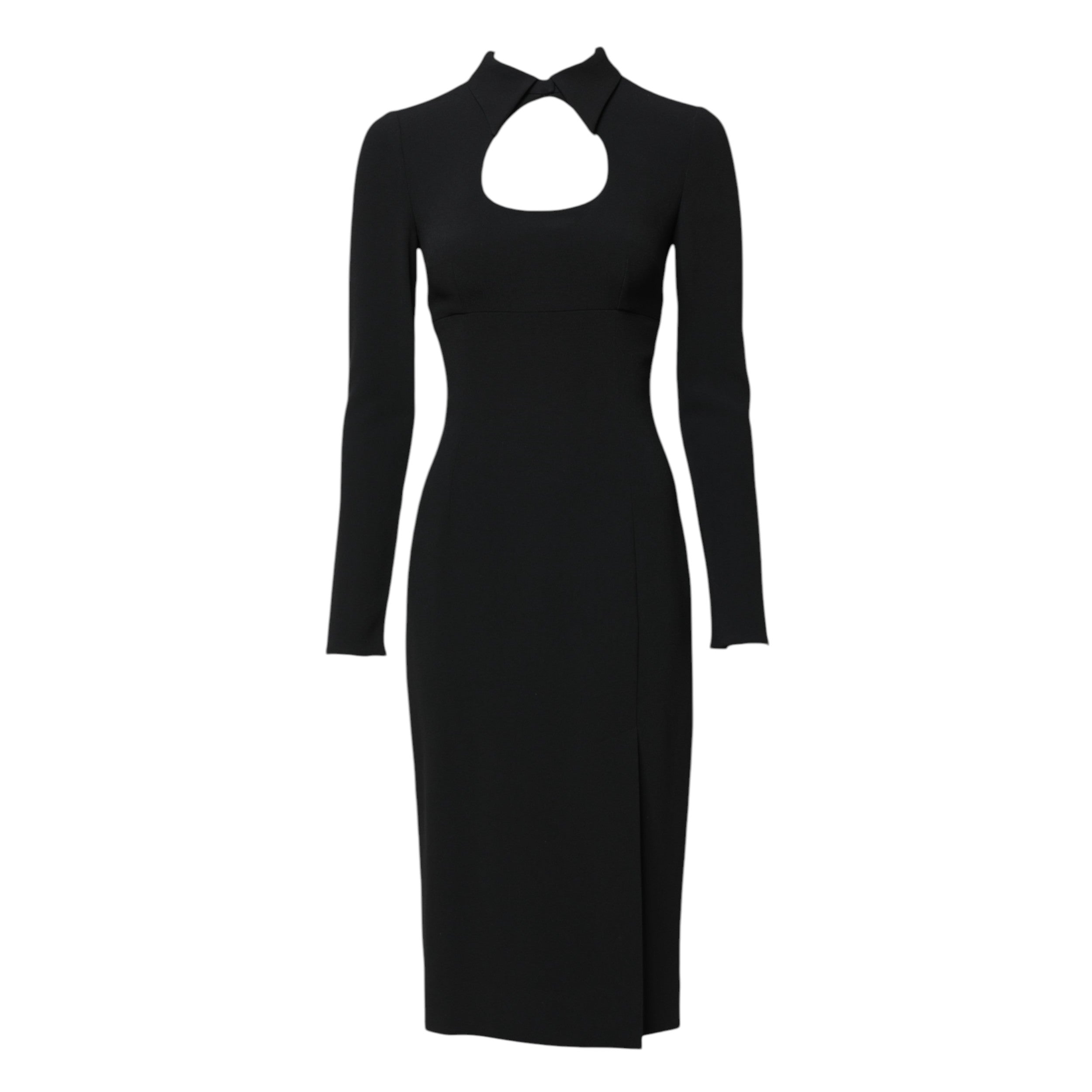 Dolce & Gabbana Black Long Sleeves Bodycon Sheath Midi Dress