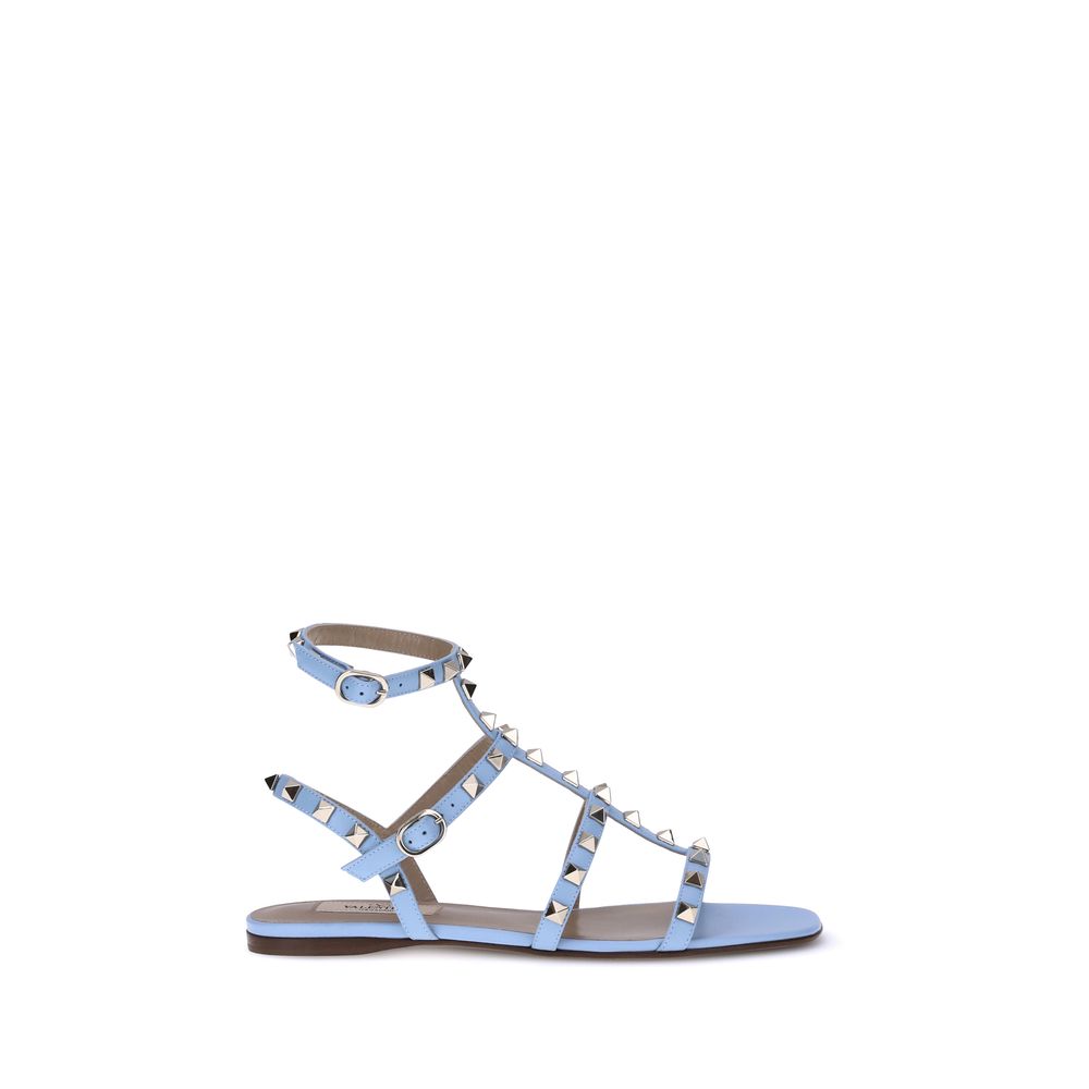 Valentino Garavani Light Blue Calf Leather Bos Taurus Sandals