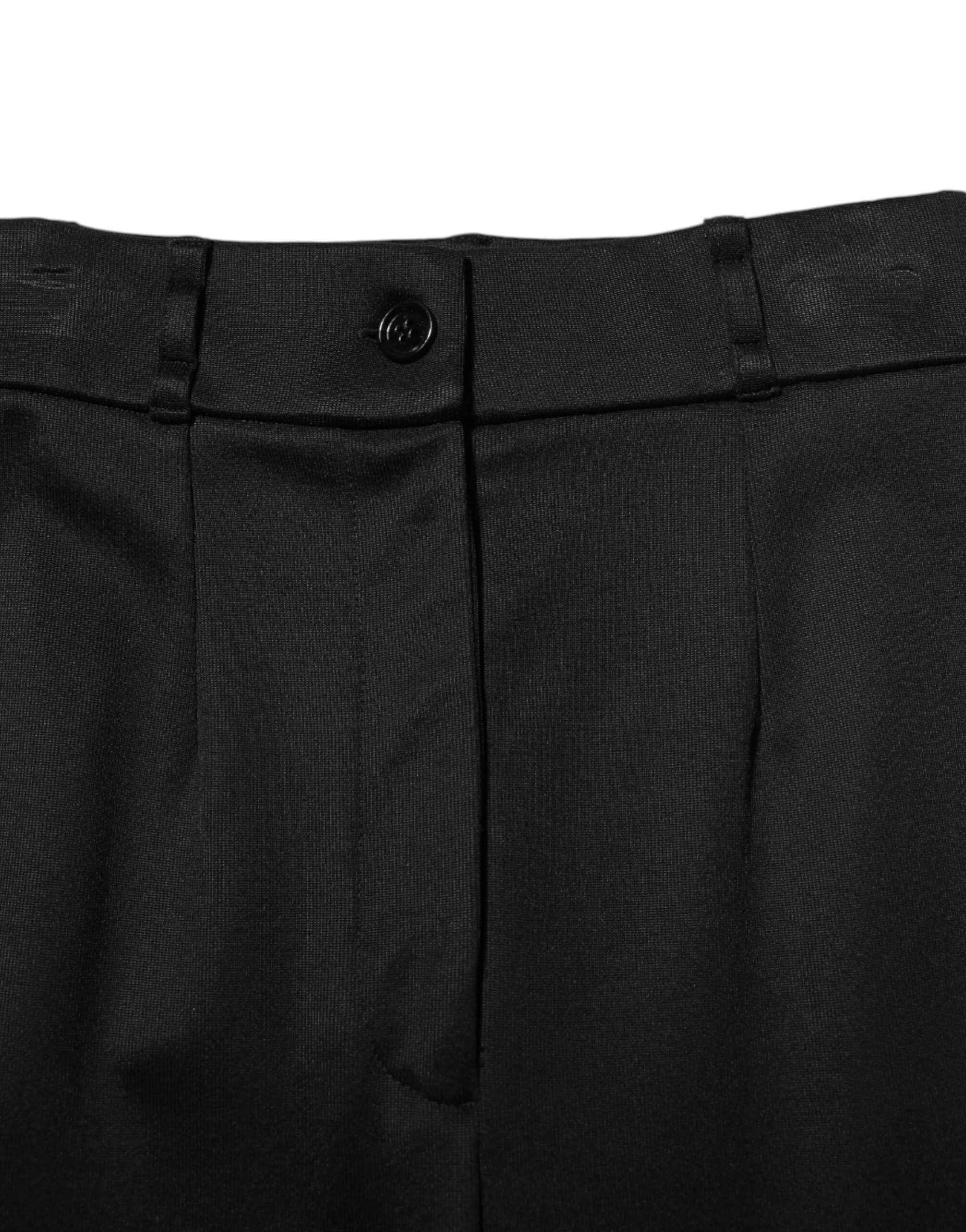 Dolce & Gabbana Black Nylon High Waist Skinny Leggings Pants