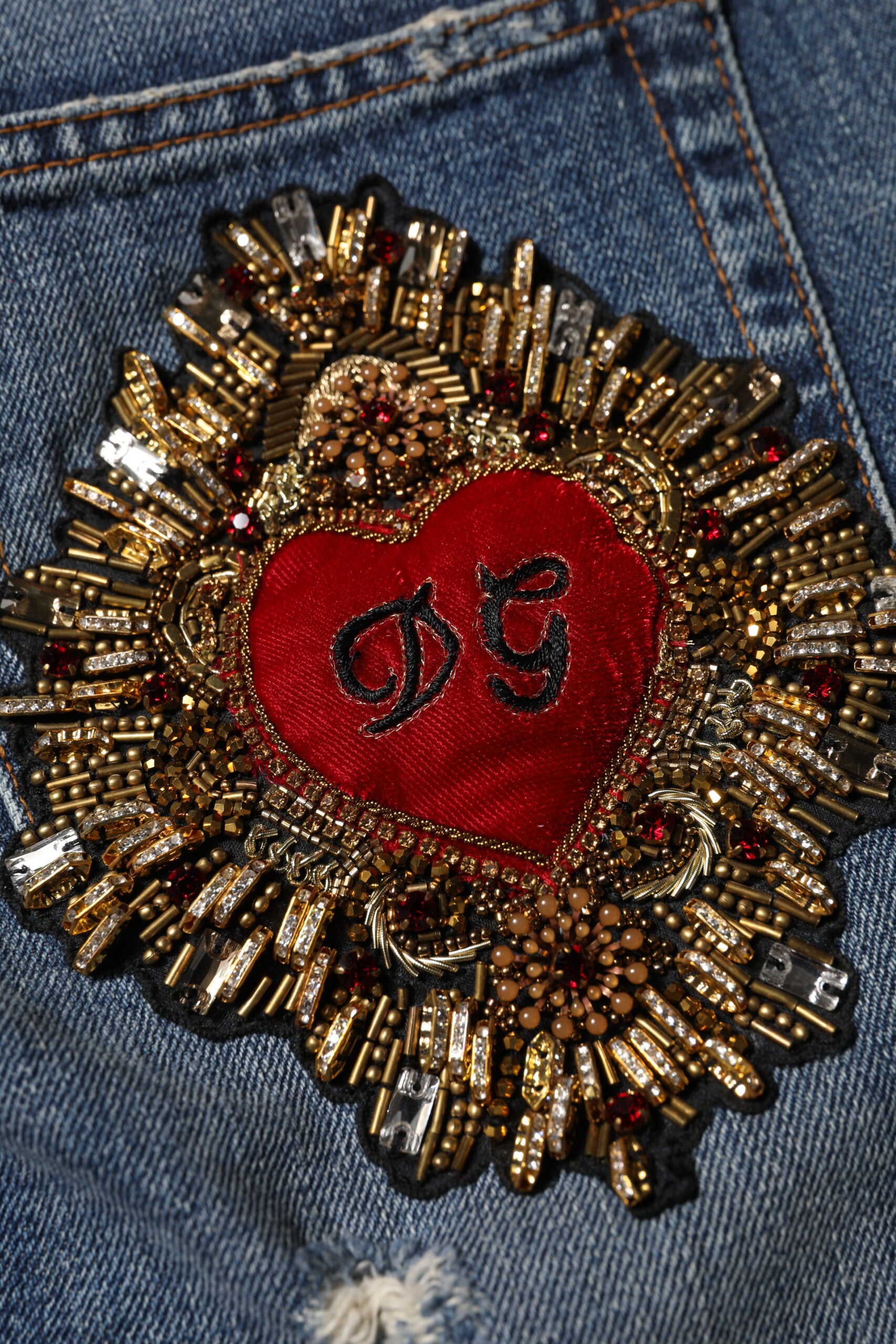 Dolce & Gabbana Blue Cotton Boyfriend Tattered Denim Jeans