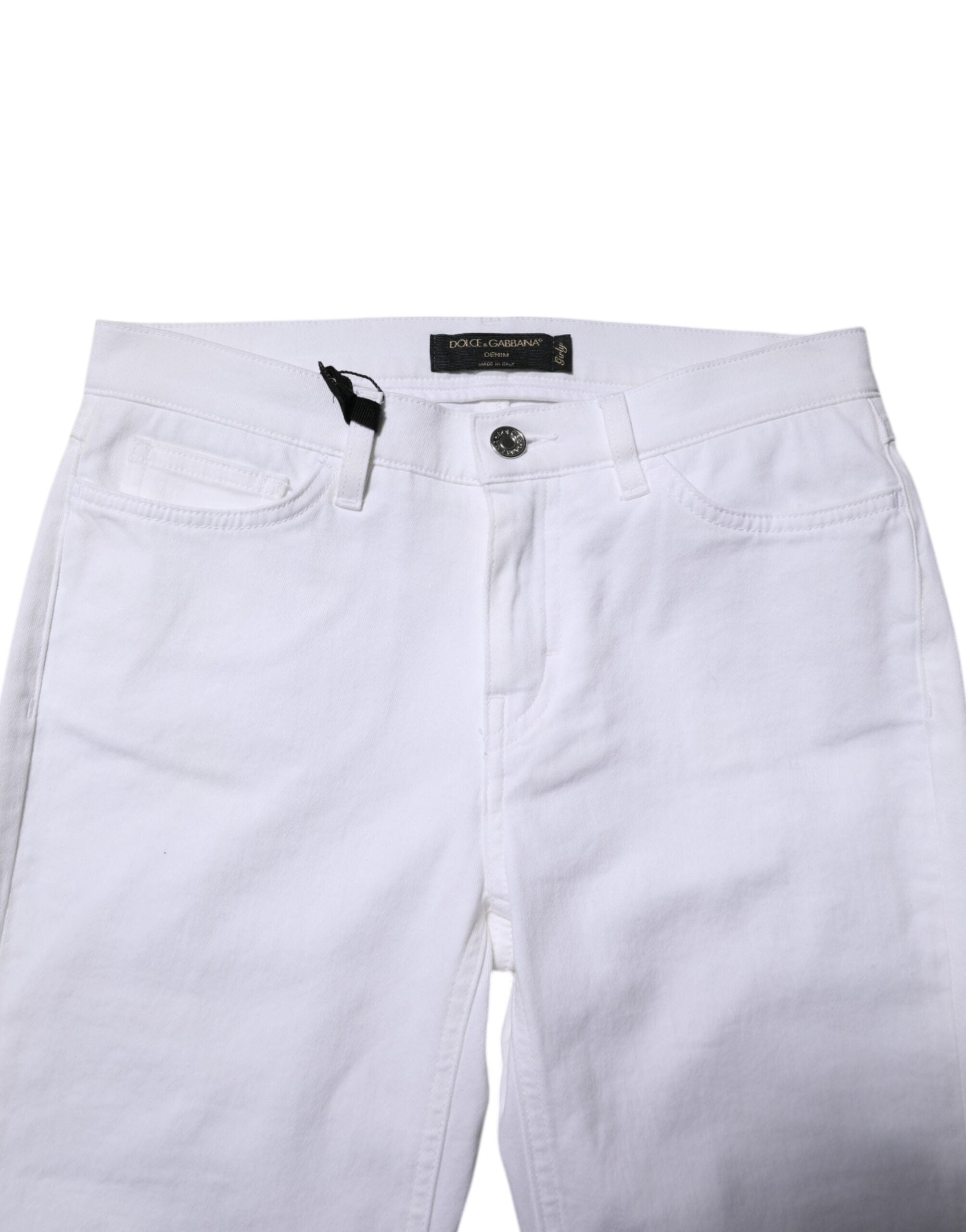 Dolce & Gabbana White GRACE Mid Waisted Skinny Denim Jeans
