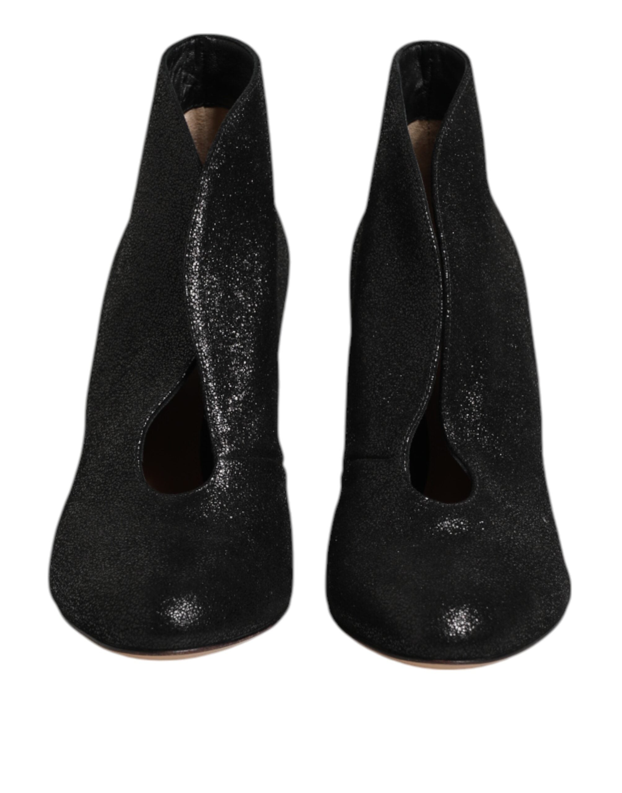 Gianvito Rossi Metallic Black Pump Stiletto Heels Shoes