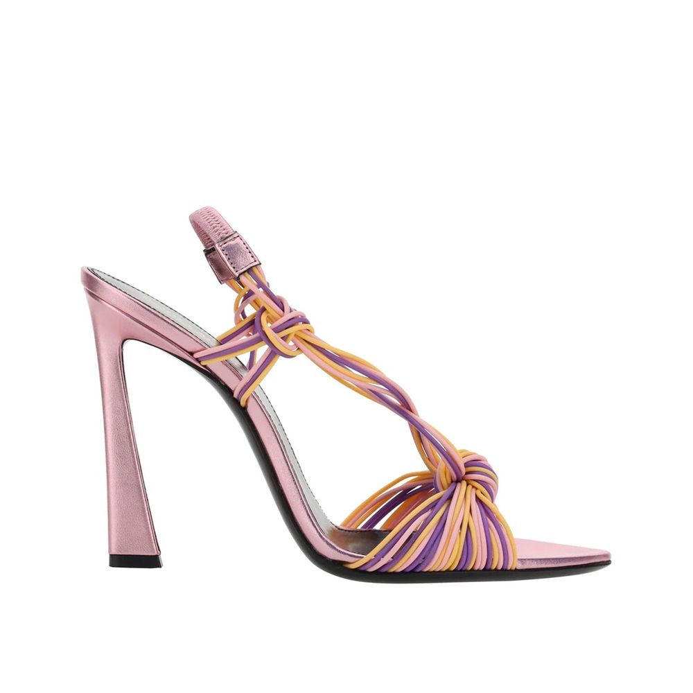 Saint Laurent Multicolor Calfskin Stiletto Heel Sandals