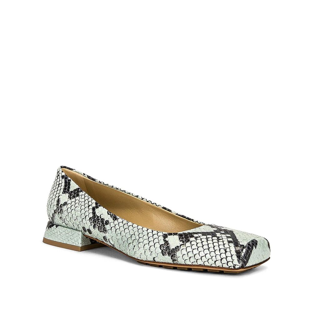 Bottega Veneta Green Calfskin Ballet Flats