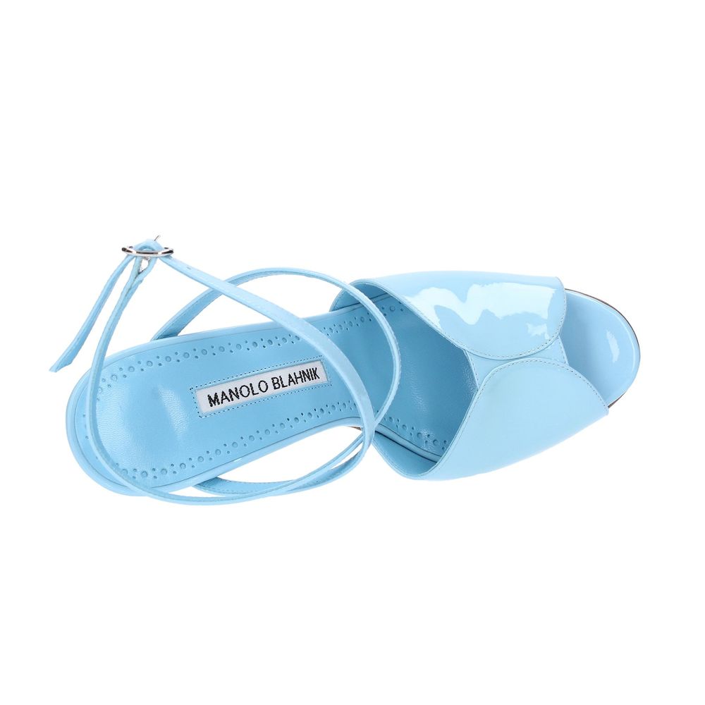 Manolo Blahnik Blue Calfskin Sandals