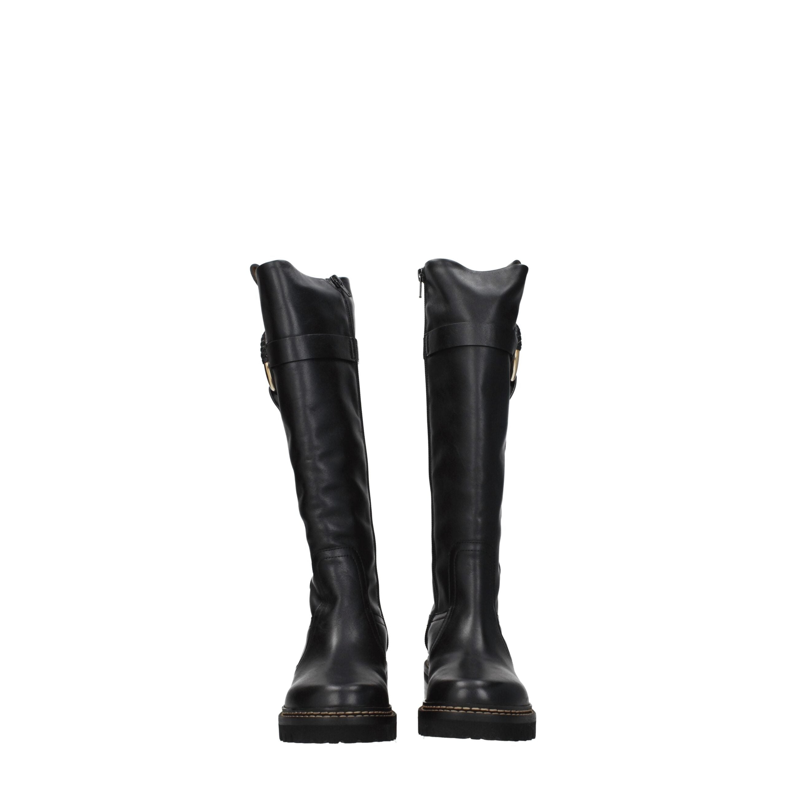 See By Chloé Black Leather Over The Knee