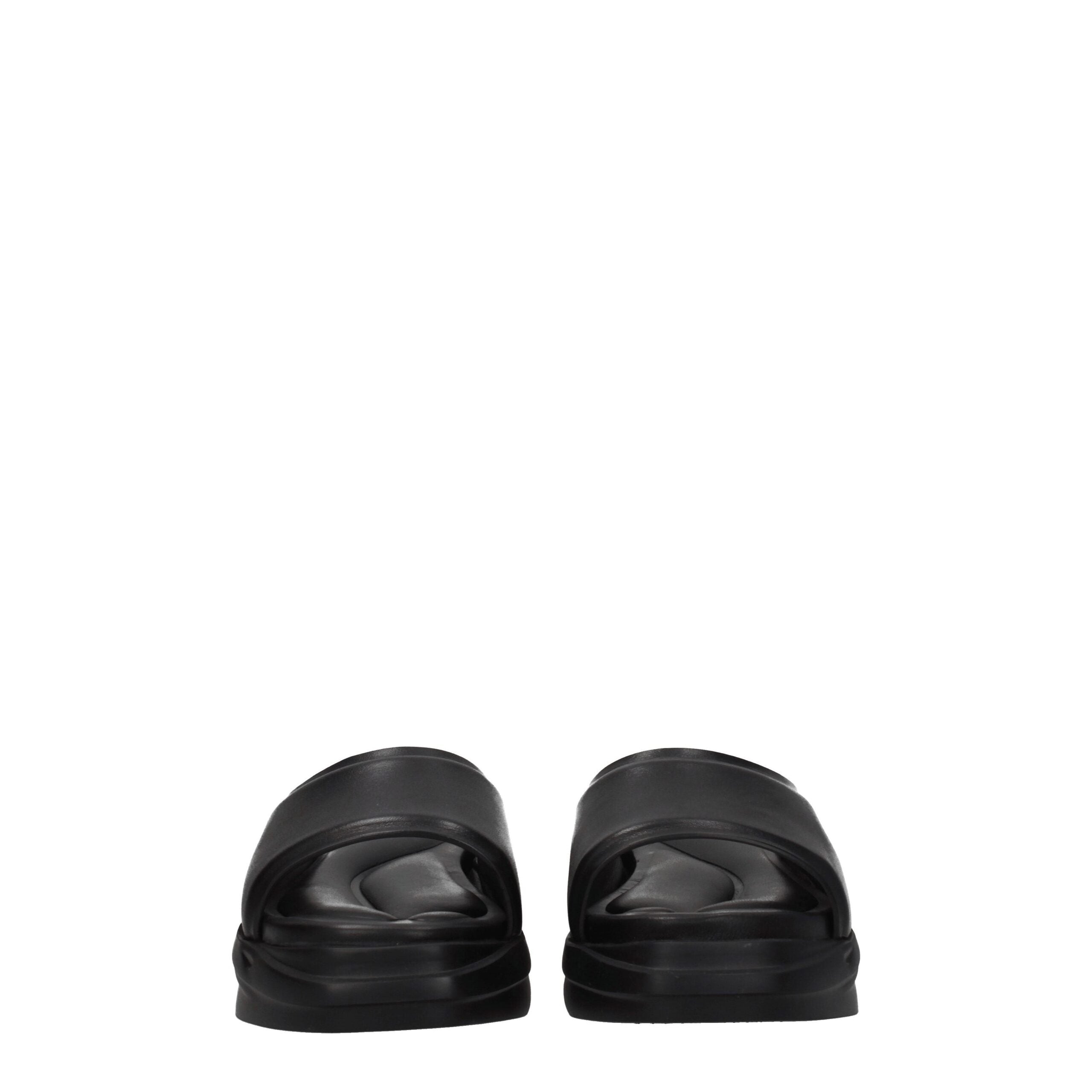 Alyx Black Leather Slippers