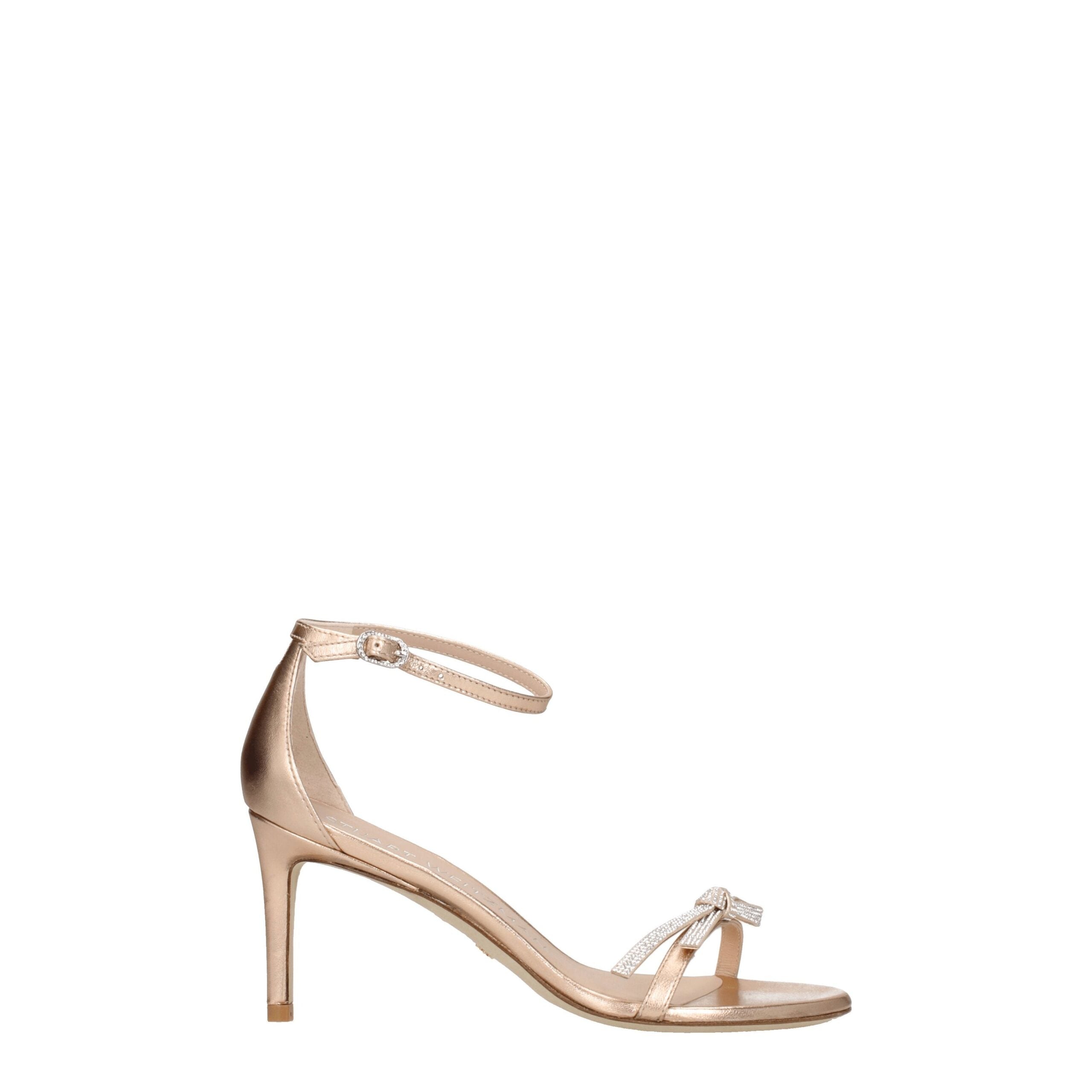 Stuart Weitzman Pink Leather Stiletto Heel Sandals
