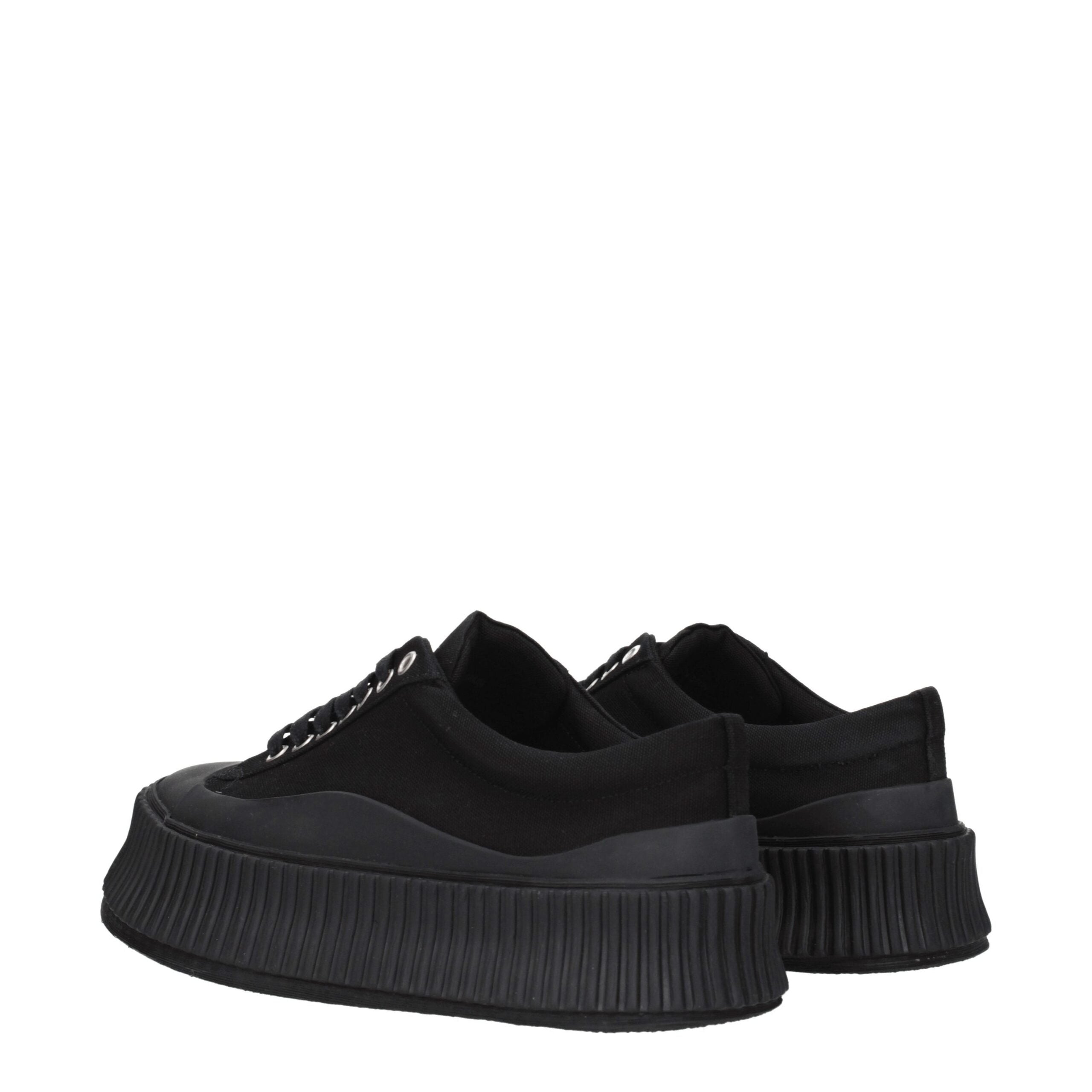 Jil Sander Black Fabric Chunky Sneakers