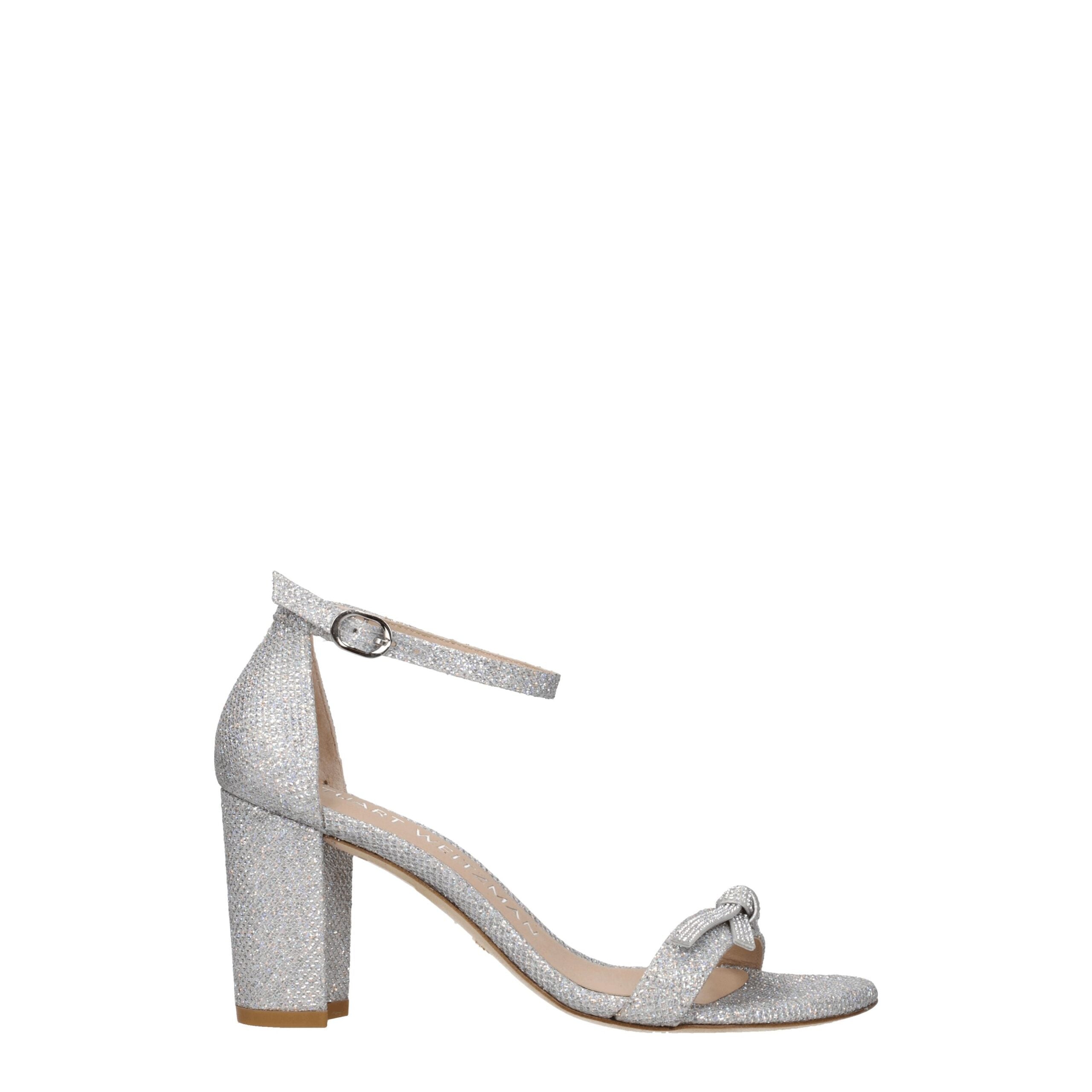 Stuart Weitzman Gray Fabric Platform Sandals