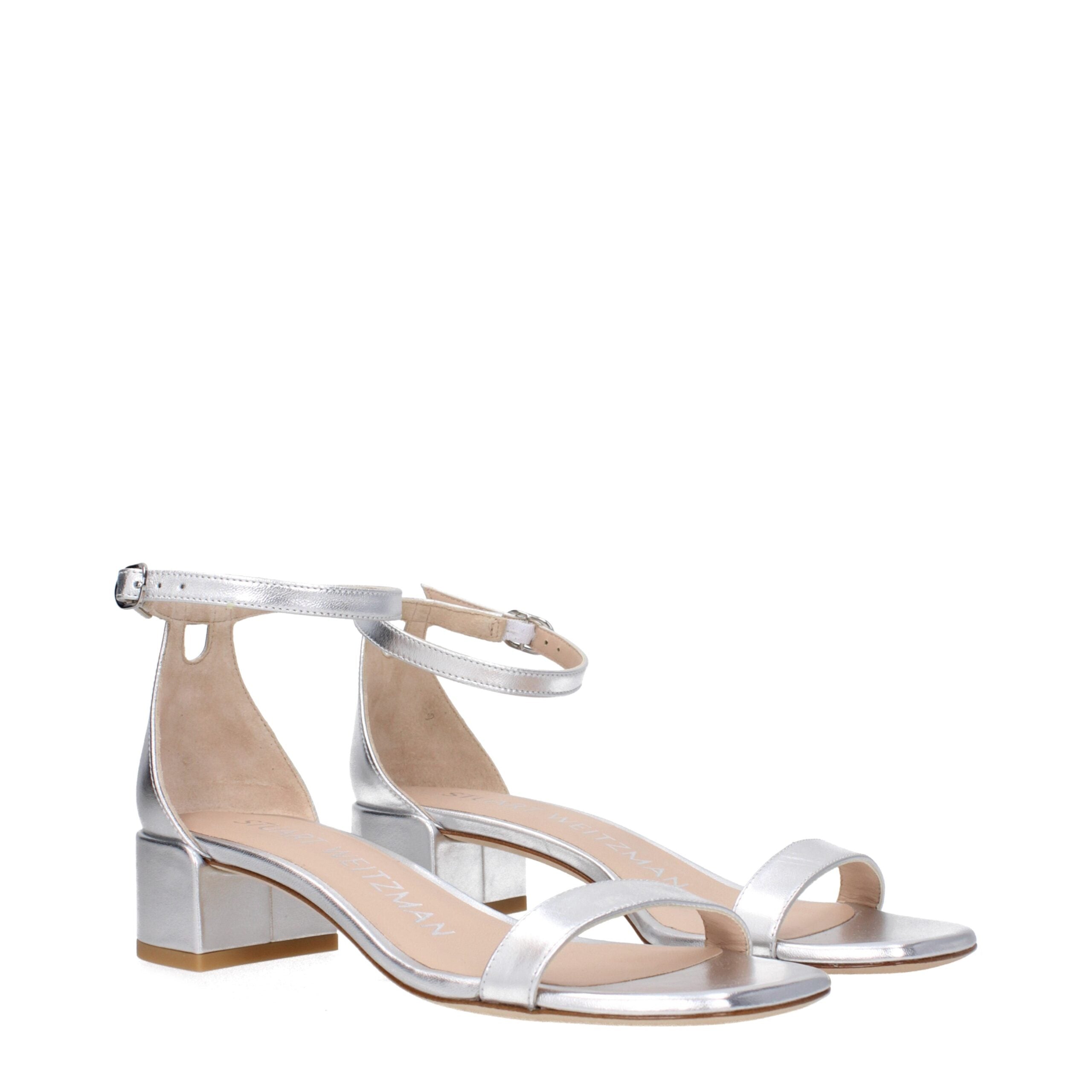 Stuart Weitzman Gray Leather Sandals