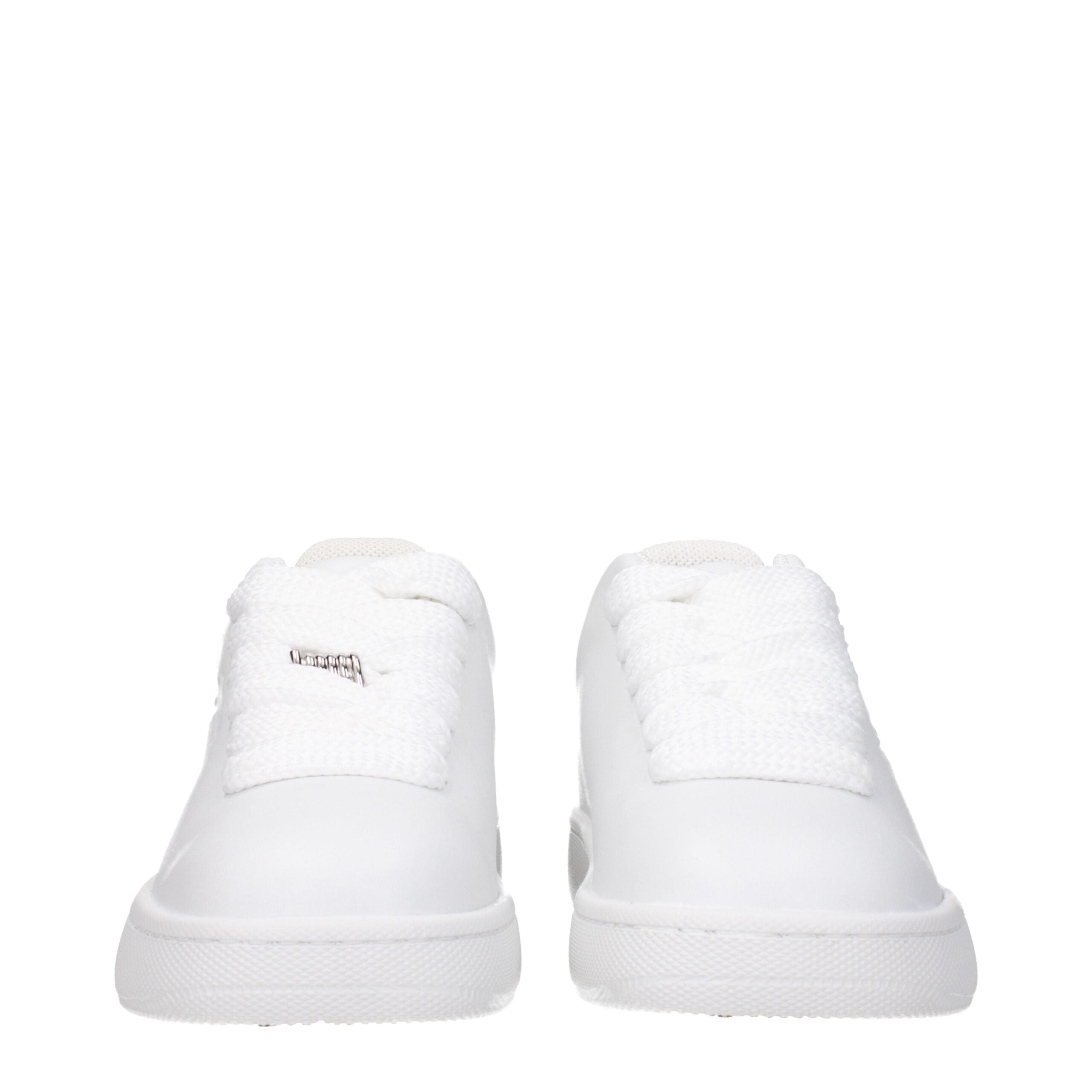 Burberry White Leather Low Top Sneakers