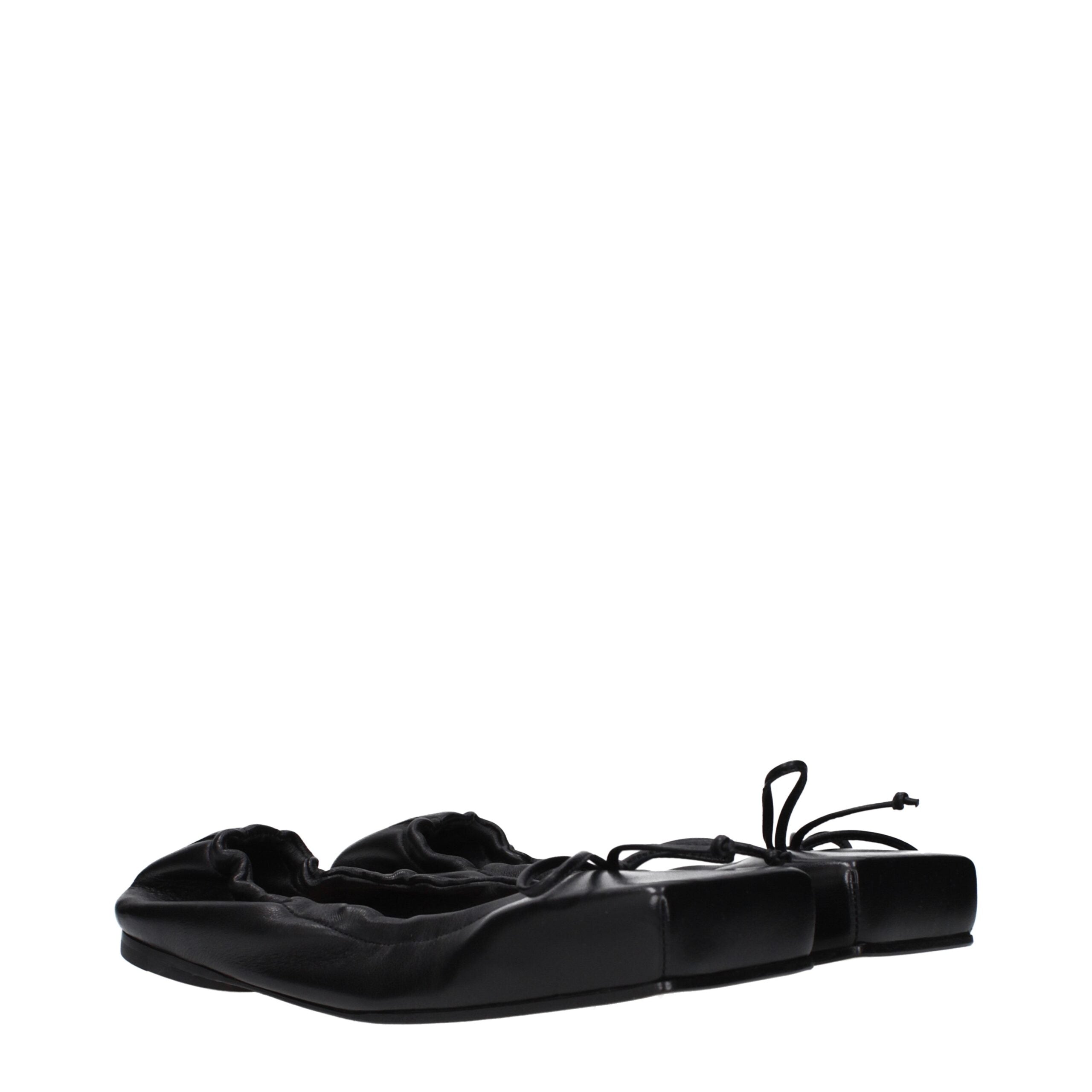 Jacquemus Black Leather Ballet Flats