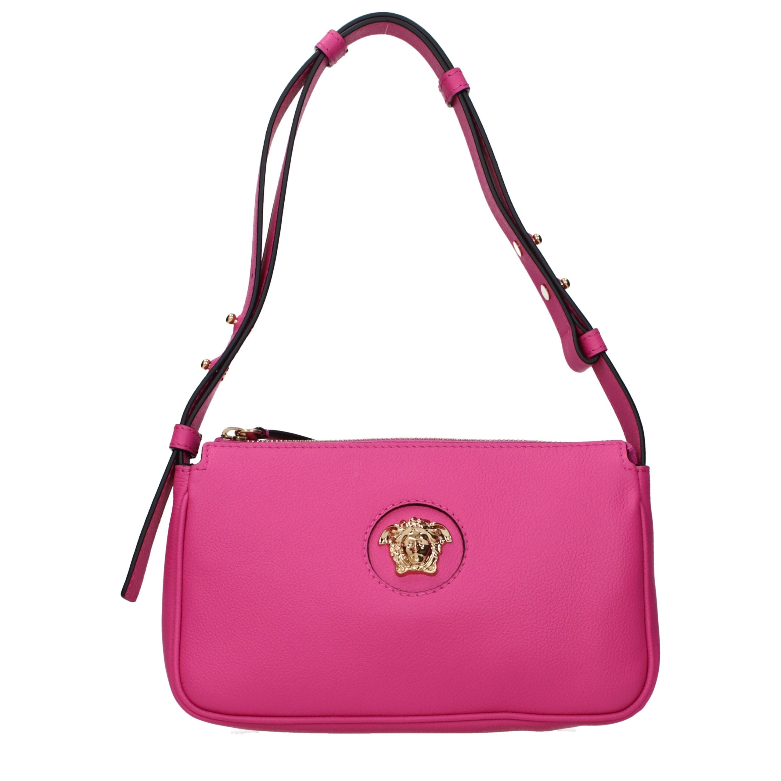Versace Pink Leather Shoulder Bag