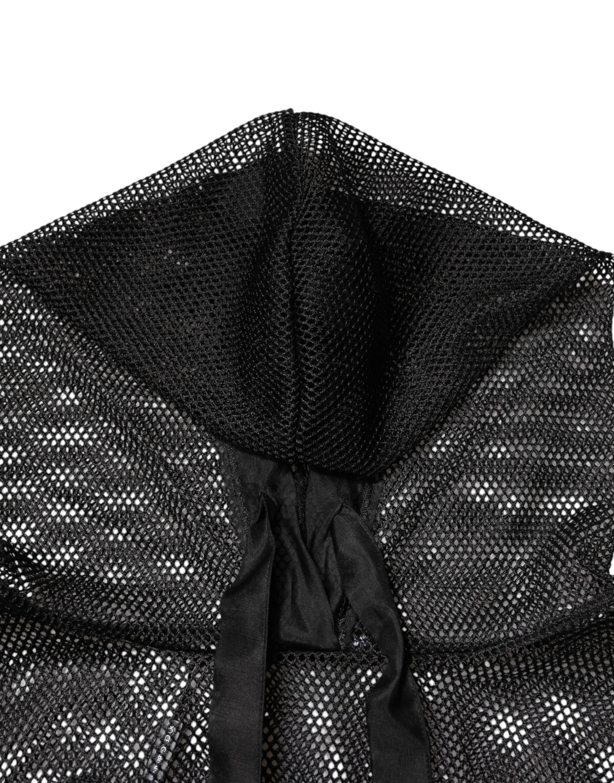 Dolce & Gabbana Black See Through Hooded Pullover Sweater
