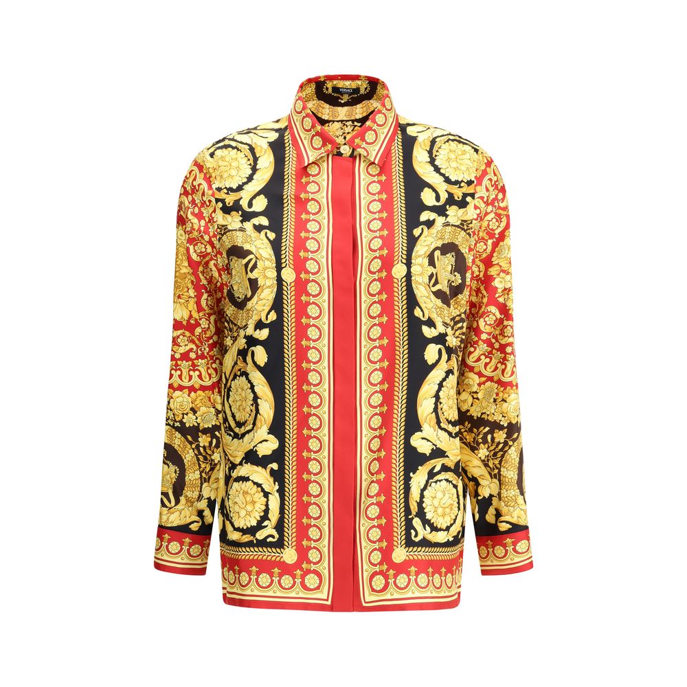 Versace Multicolor Silk Pattern Shirt