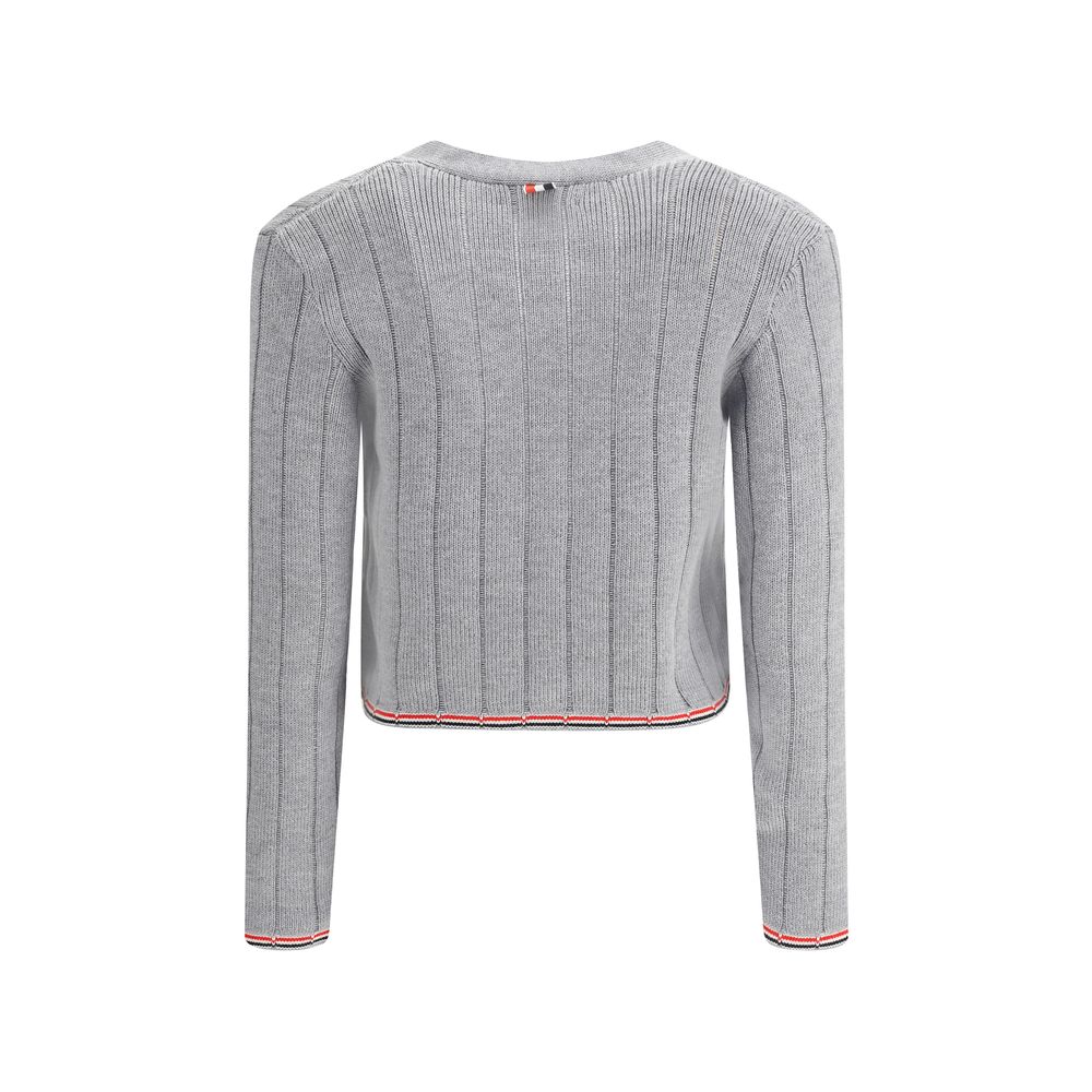 Thom Browne Gray Fleece Wool Cardigan