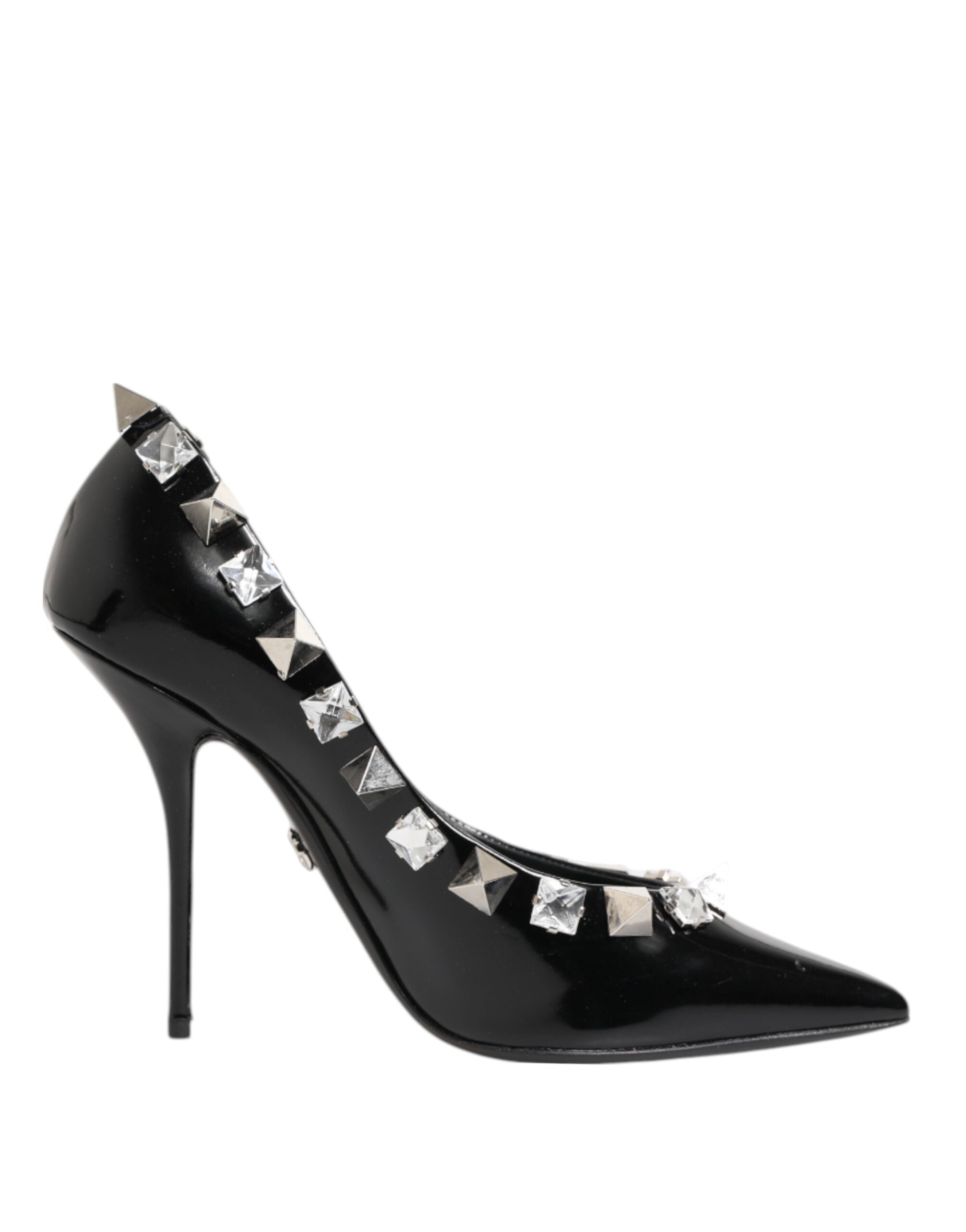 Dolce & Gabbana Black Crystals Studs Stiletto Pumps Shoes