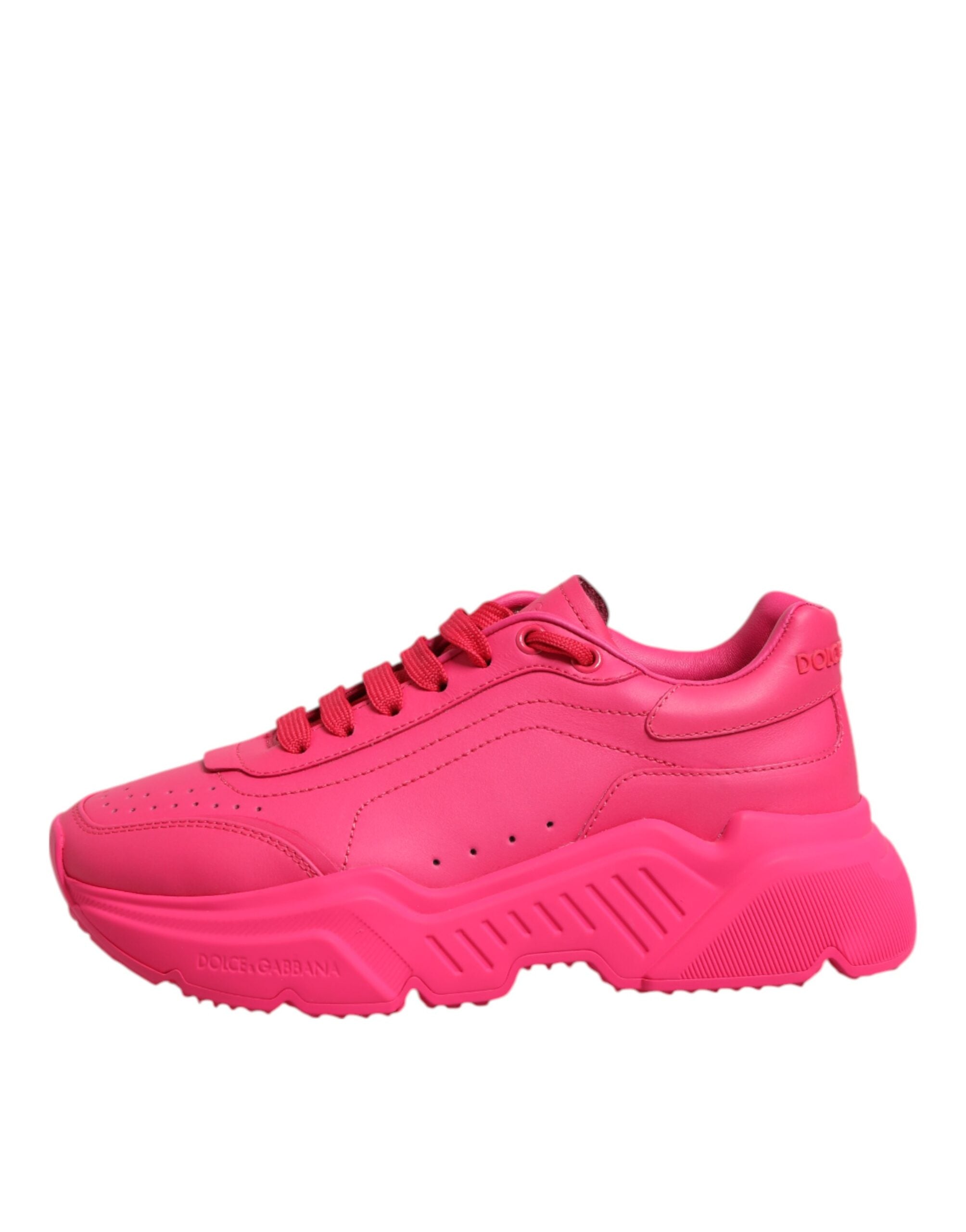 Dolce & Gabbana Pink Leather Daymaster Low Top Sneakers Shoes