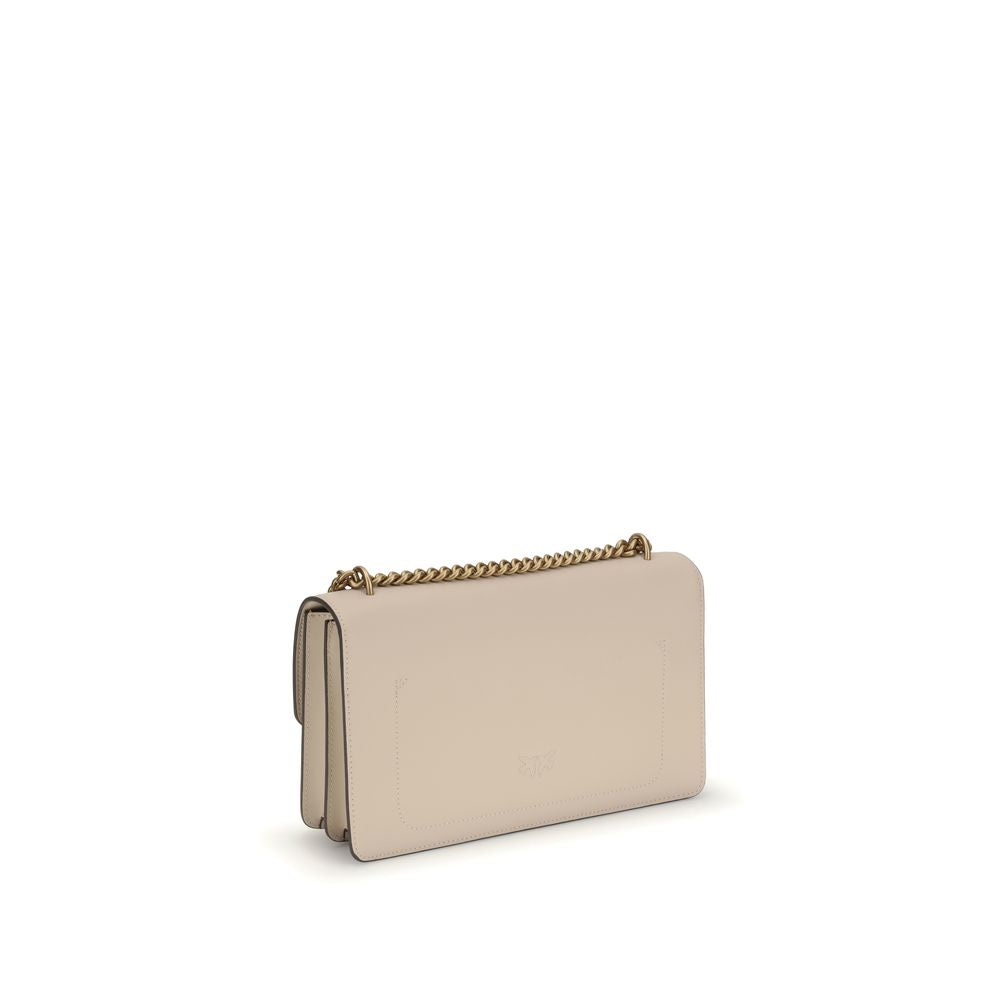 PINKO Beige Calf Leather Bos Taurus Shoulder Bag