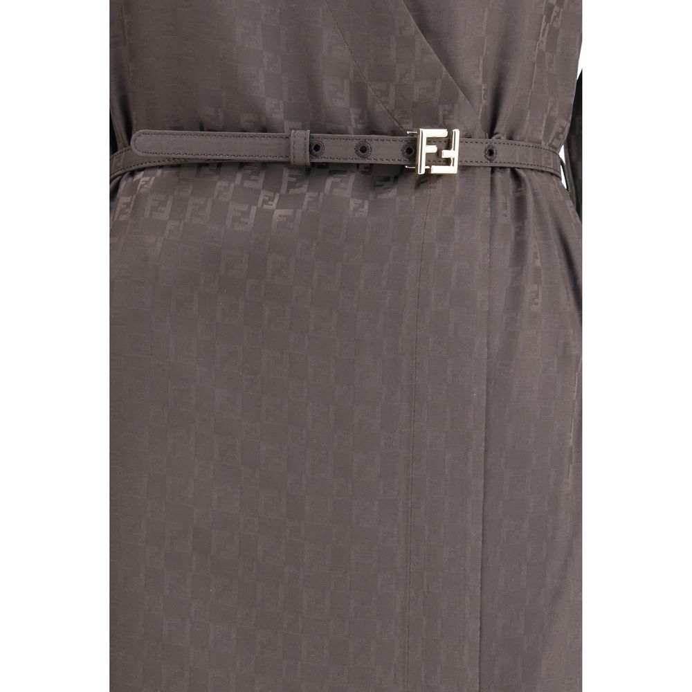 Fendi Brown Silk Casual Dress