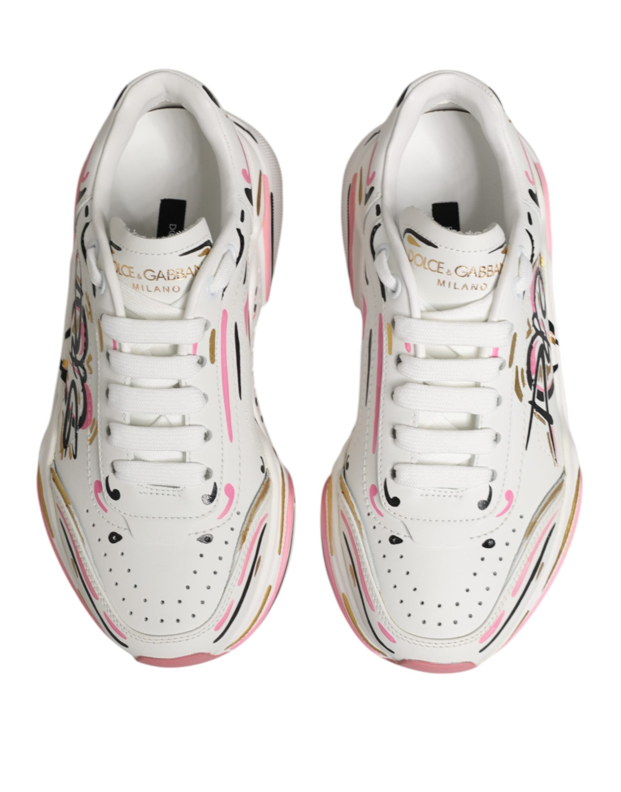 Dolce & Gabbana Multicolor Hand Painted DAYMASTER Sneaker Shoes