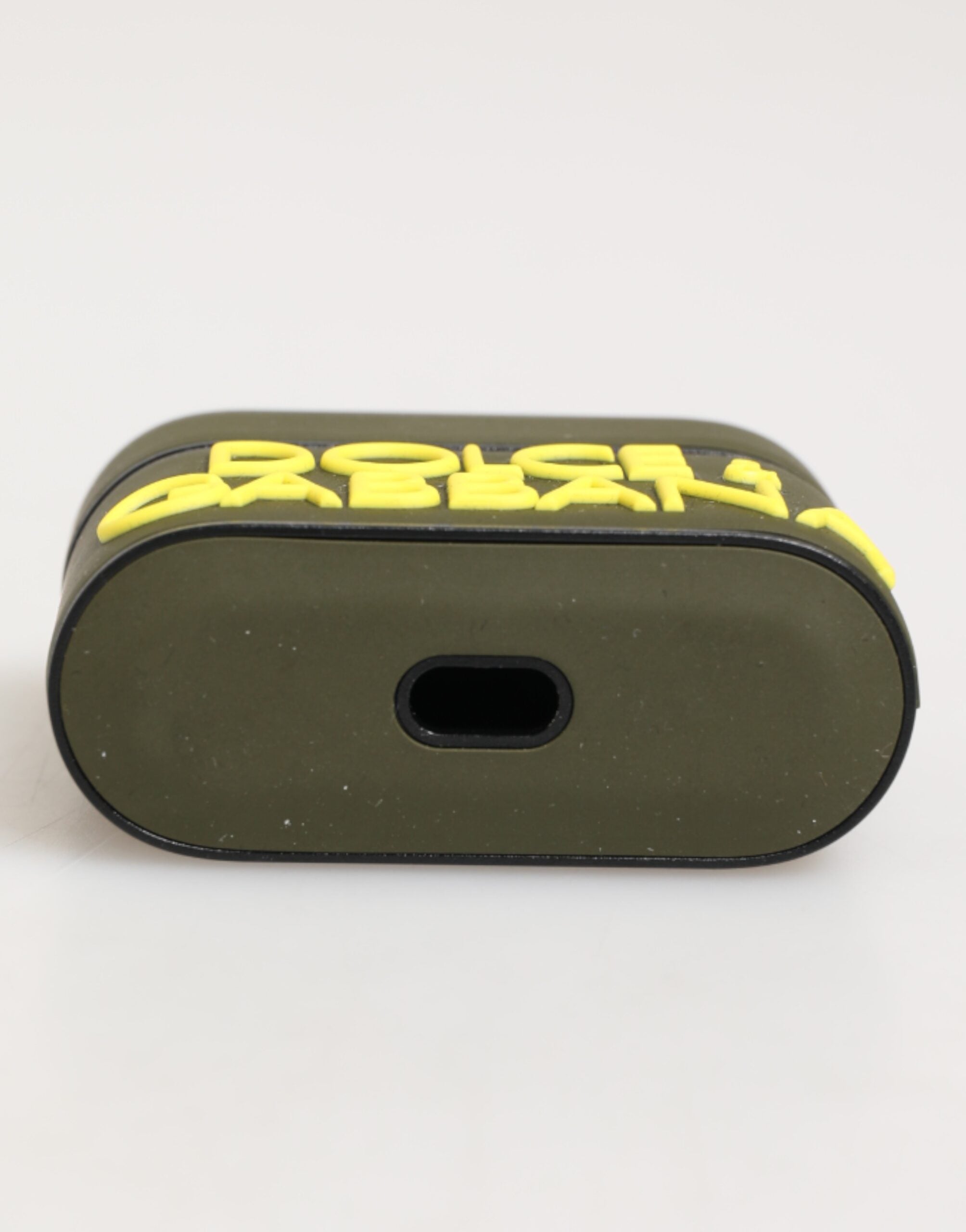 Dolce & Gabbana Army Green Rubber Logo Embossed Accessory Airpods Case